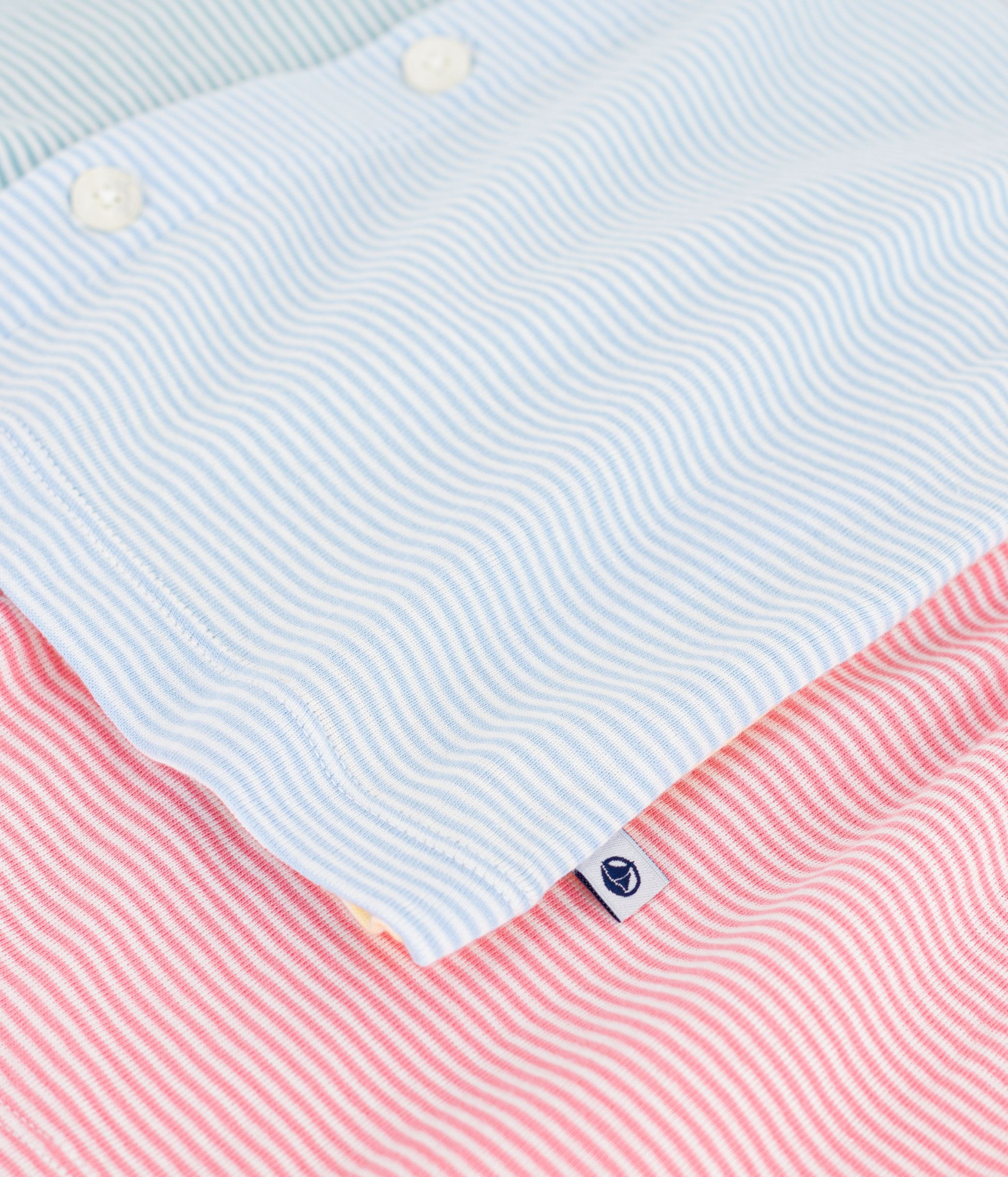 Children's short stripy buttoned cotton pyjamas