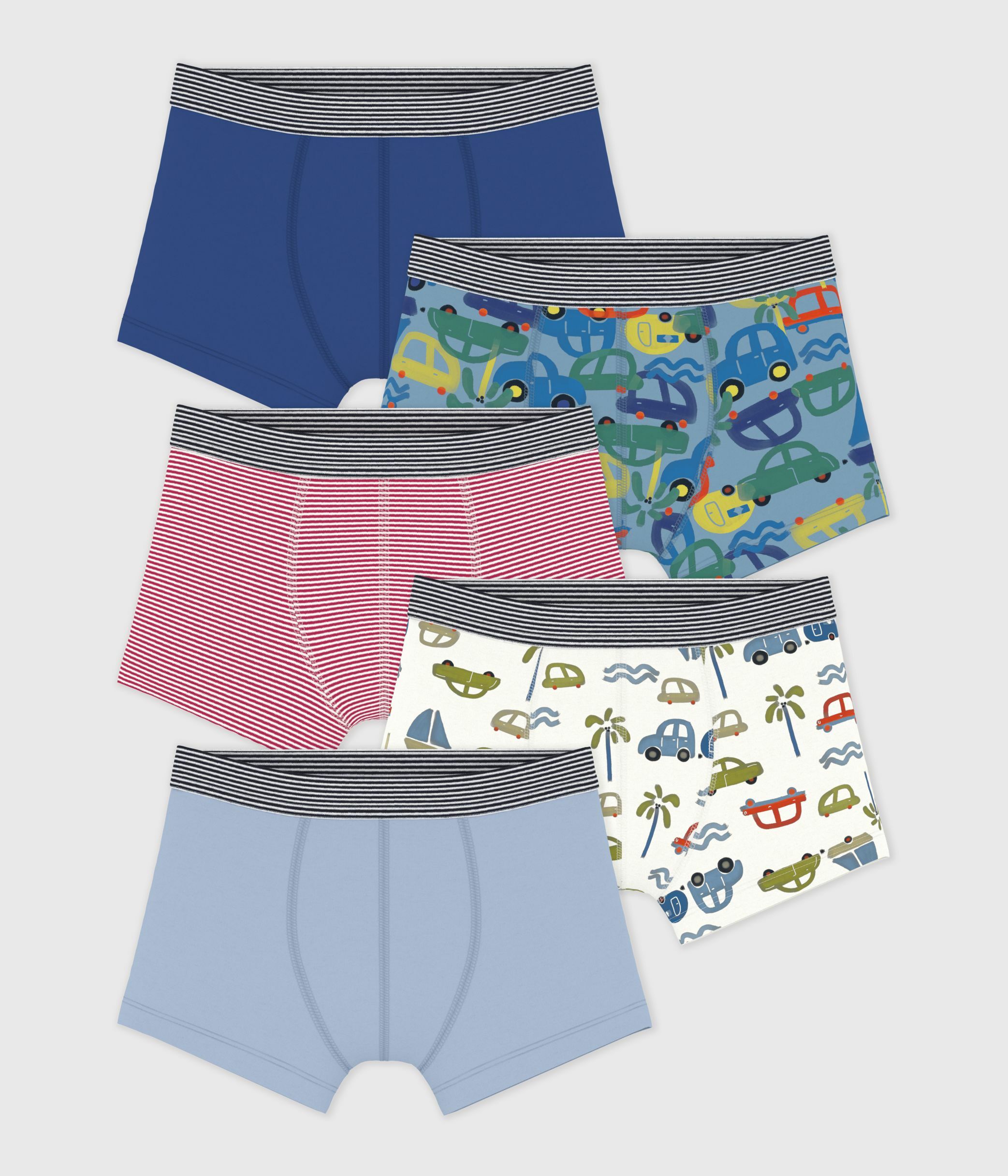 Pack of children's car print cotton boxers