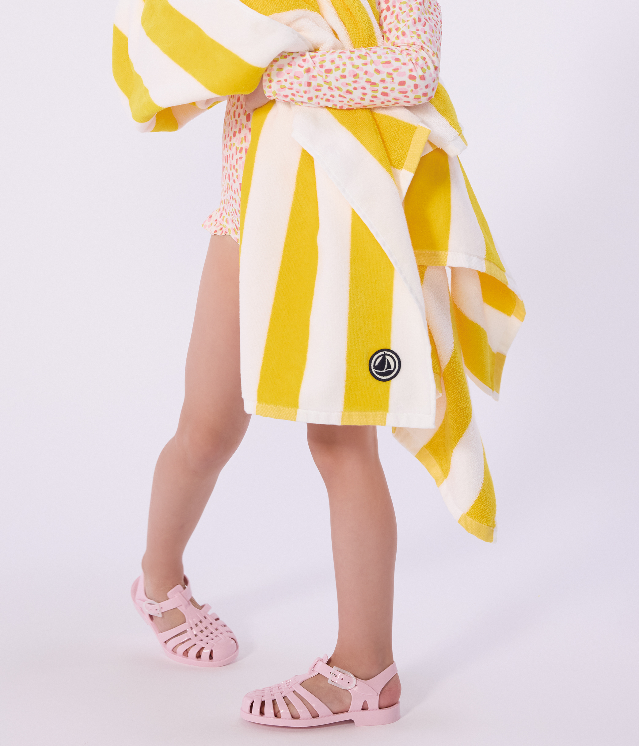 Striped cotton terry beach towel