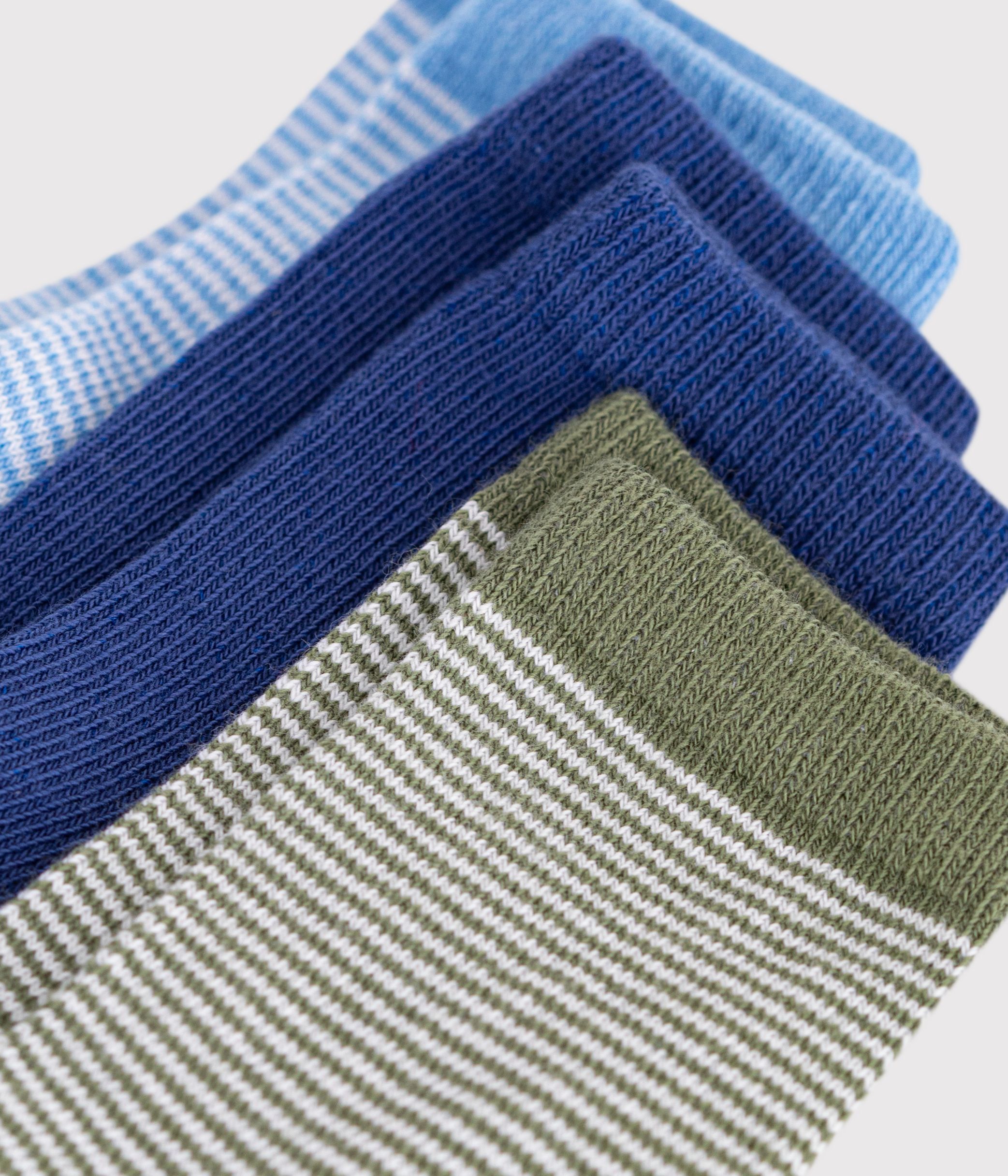 Babies' pinstripe cotton socks - 3-Pack