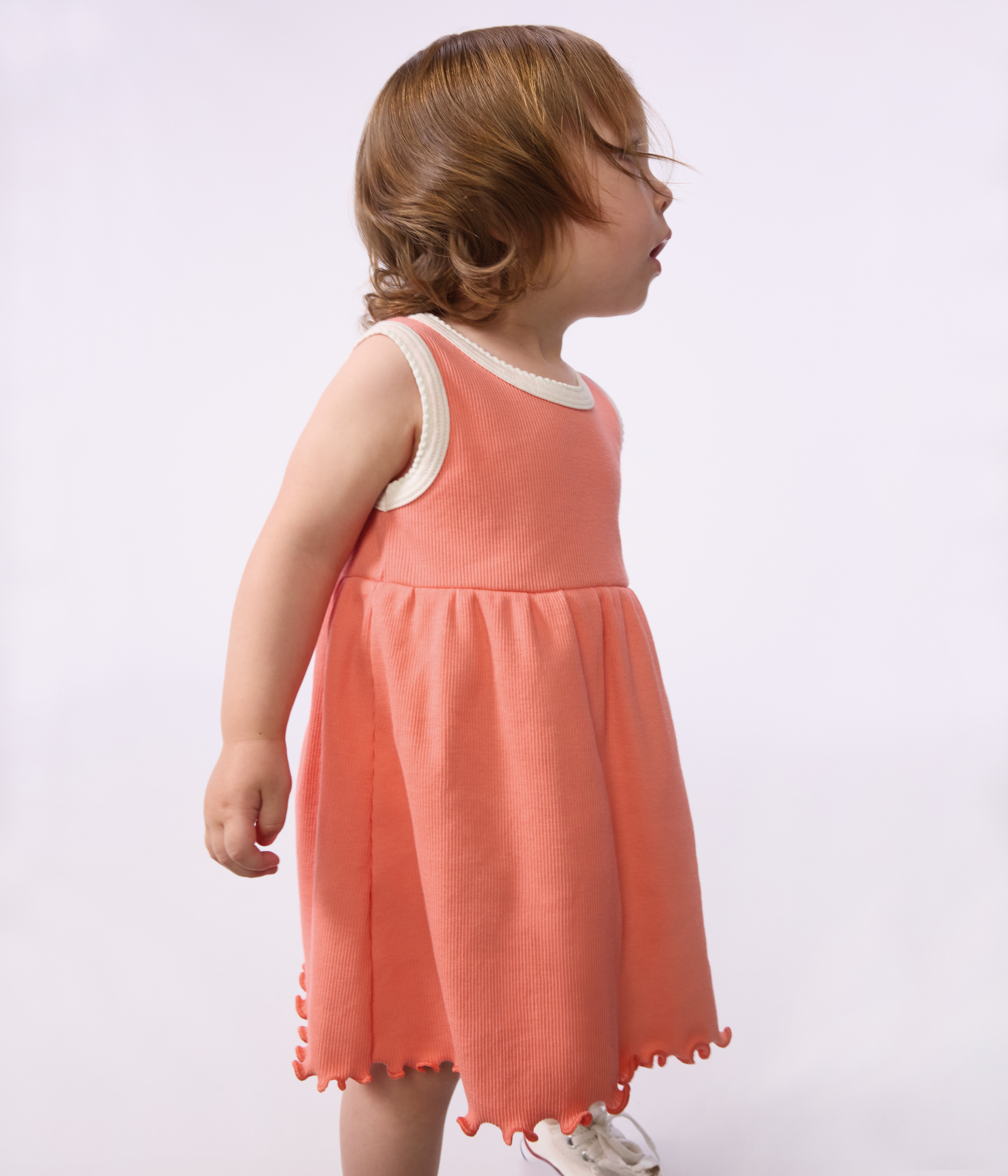 Babies' sleeveless plain cotton dress