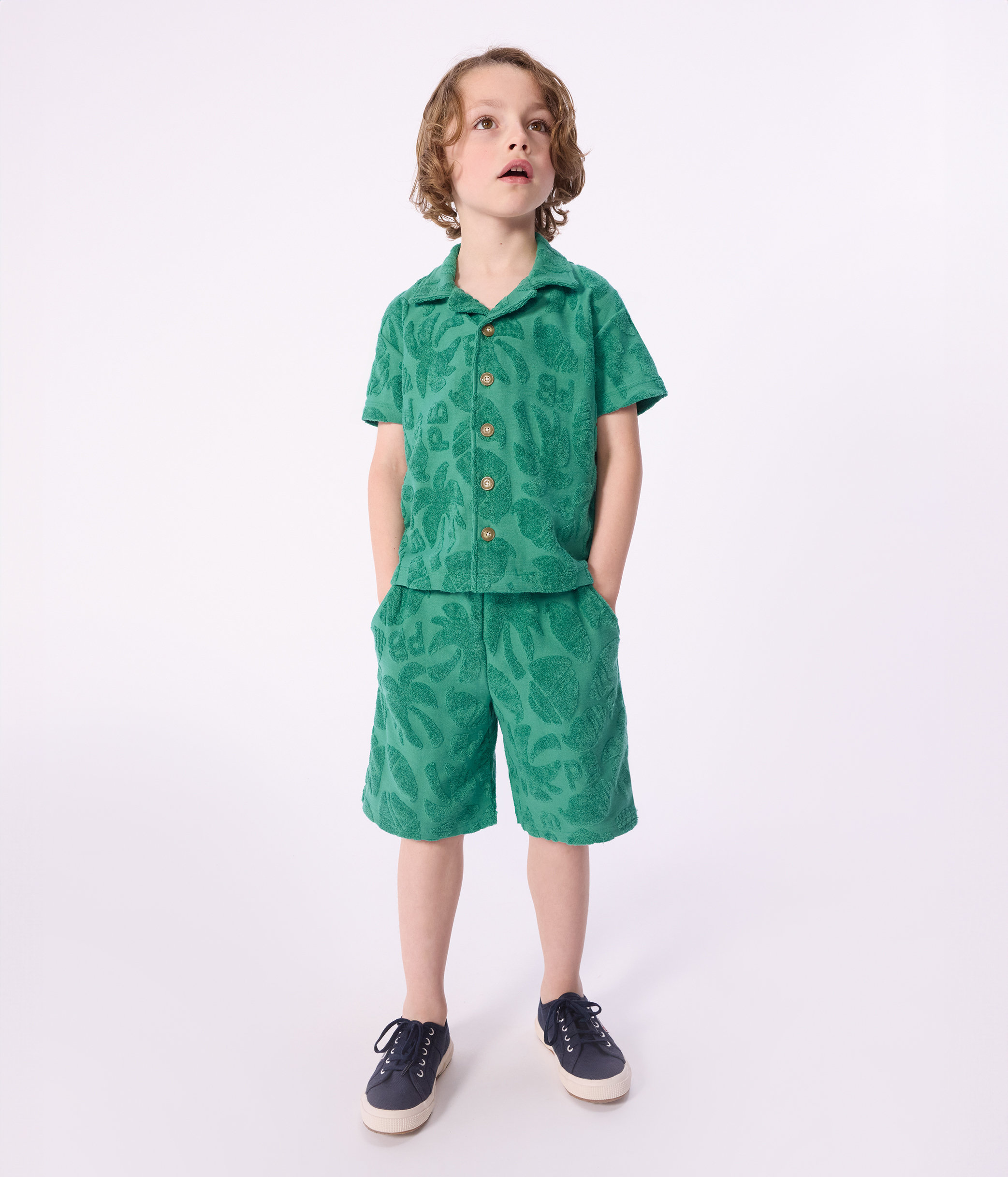 Children's printed cotton Bermuda shorts