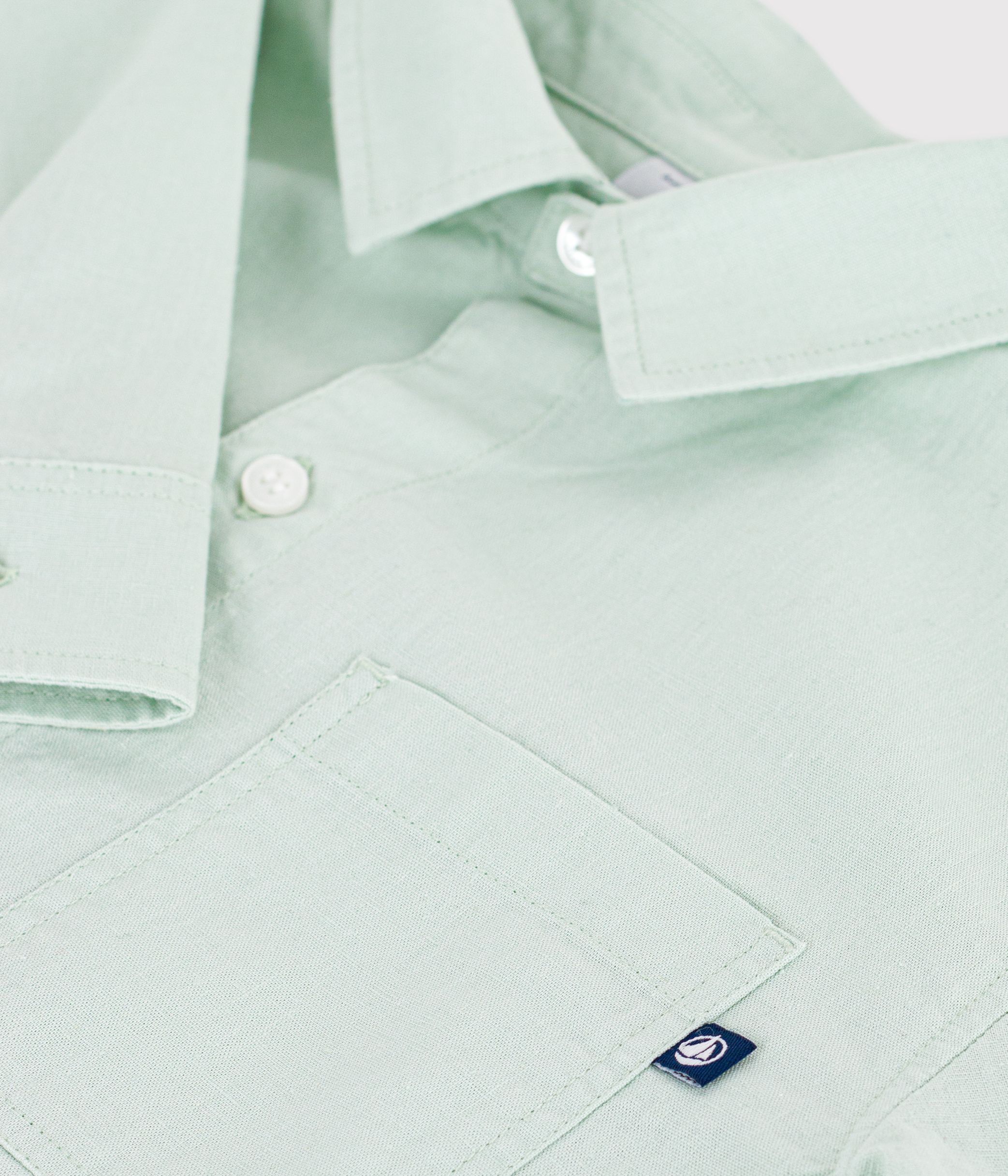 Children's long-sleeved plain cotton shirt