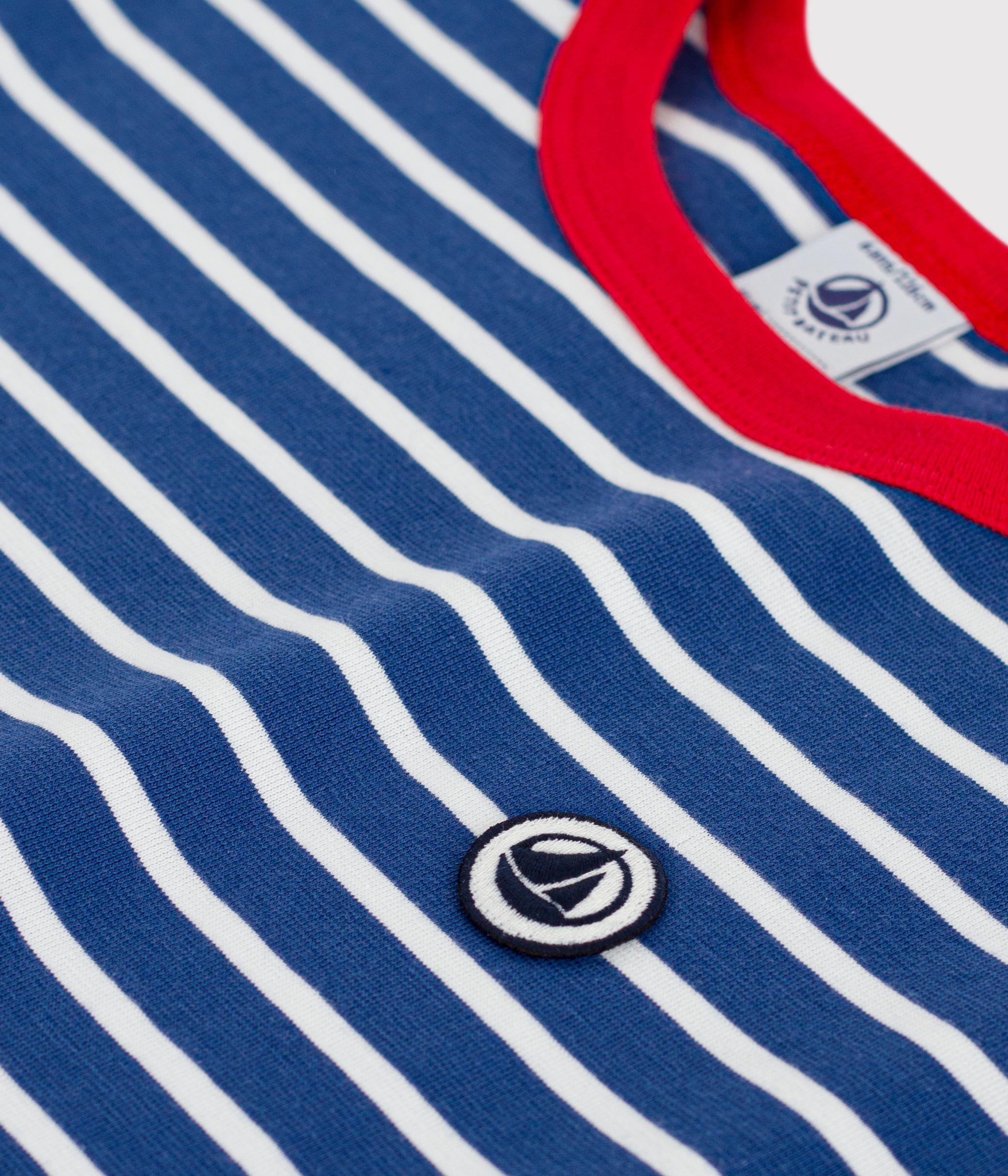 Children's short-sleeved stripy cotton T-shirt