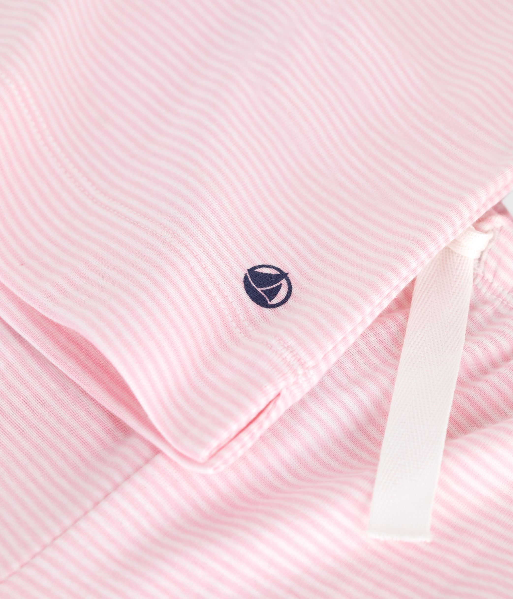 Children's stripy cotton pyjamas with short sleeves and wide legs