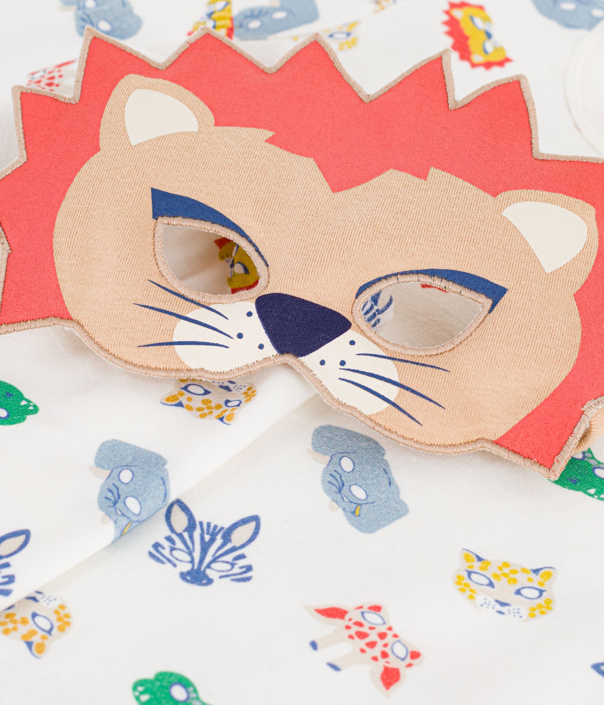 Children's short mask print cotton fancy dress pyjamas