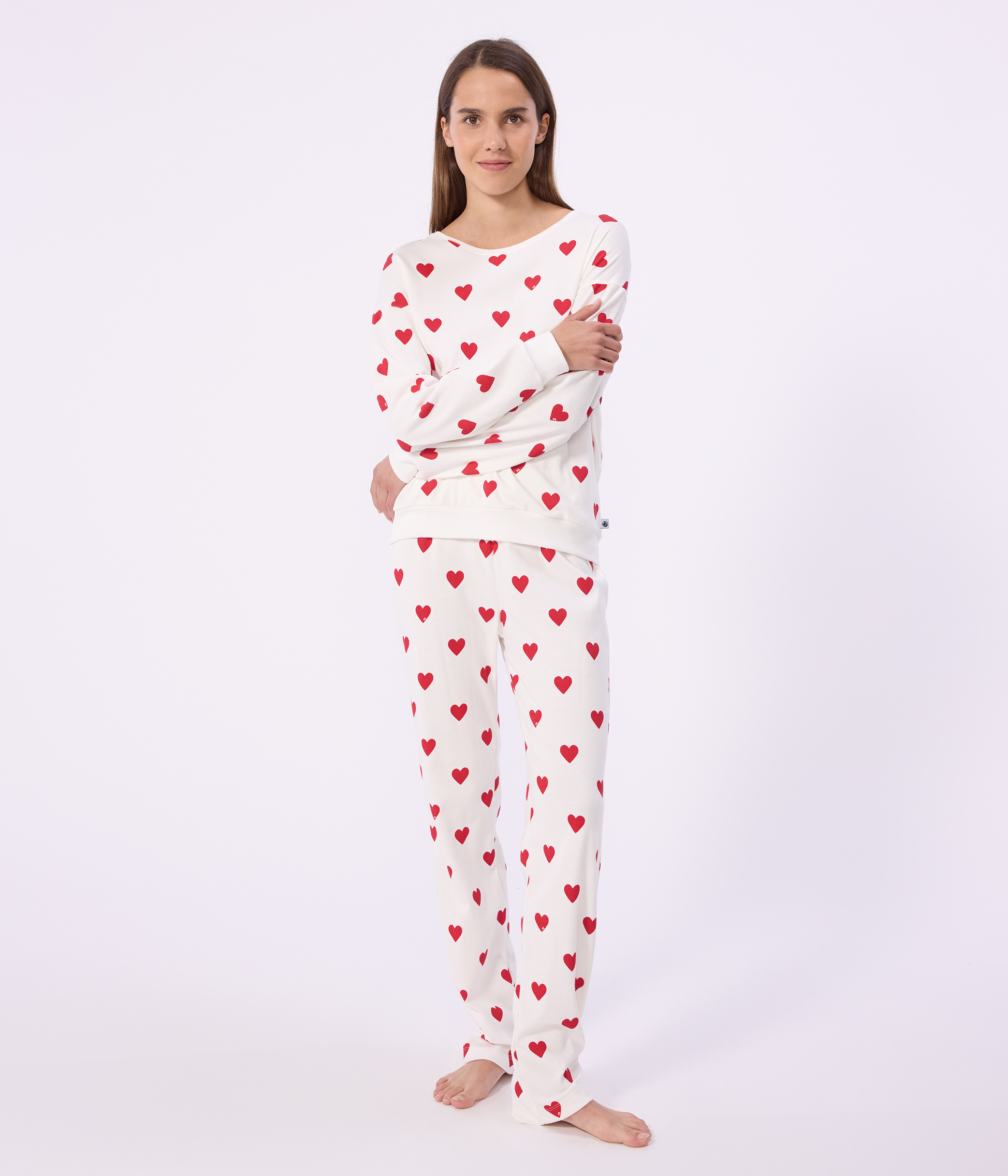 Women's heart print cotton pyjamas