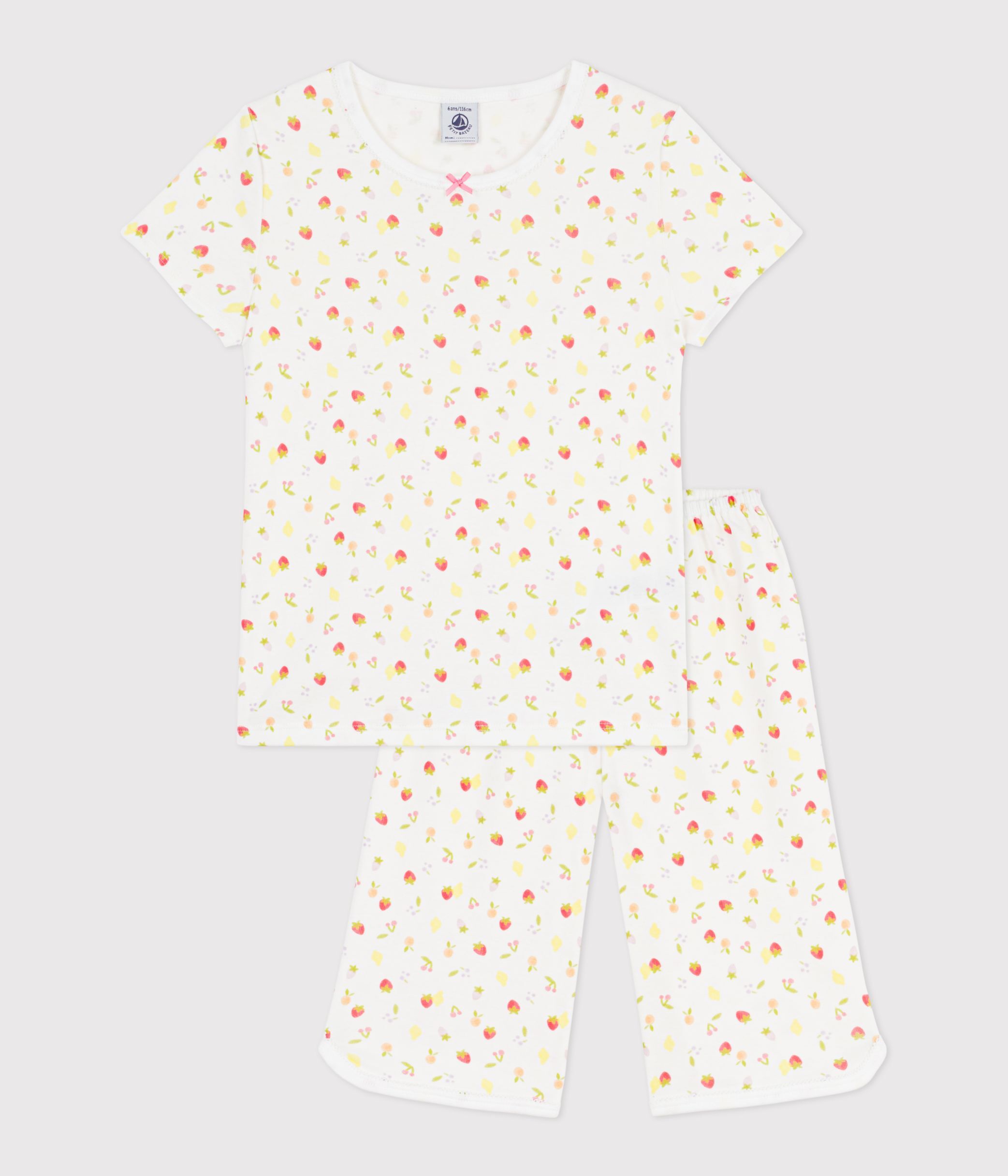 Children's cotton capri pyjamas printed with fruit