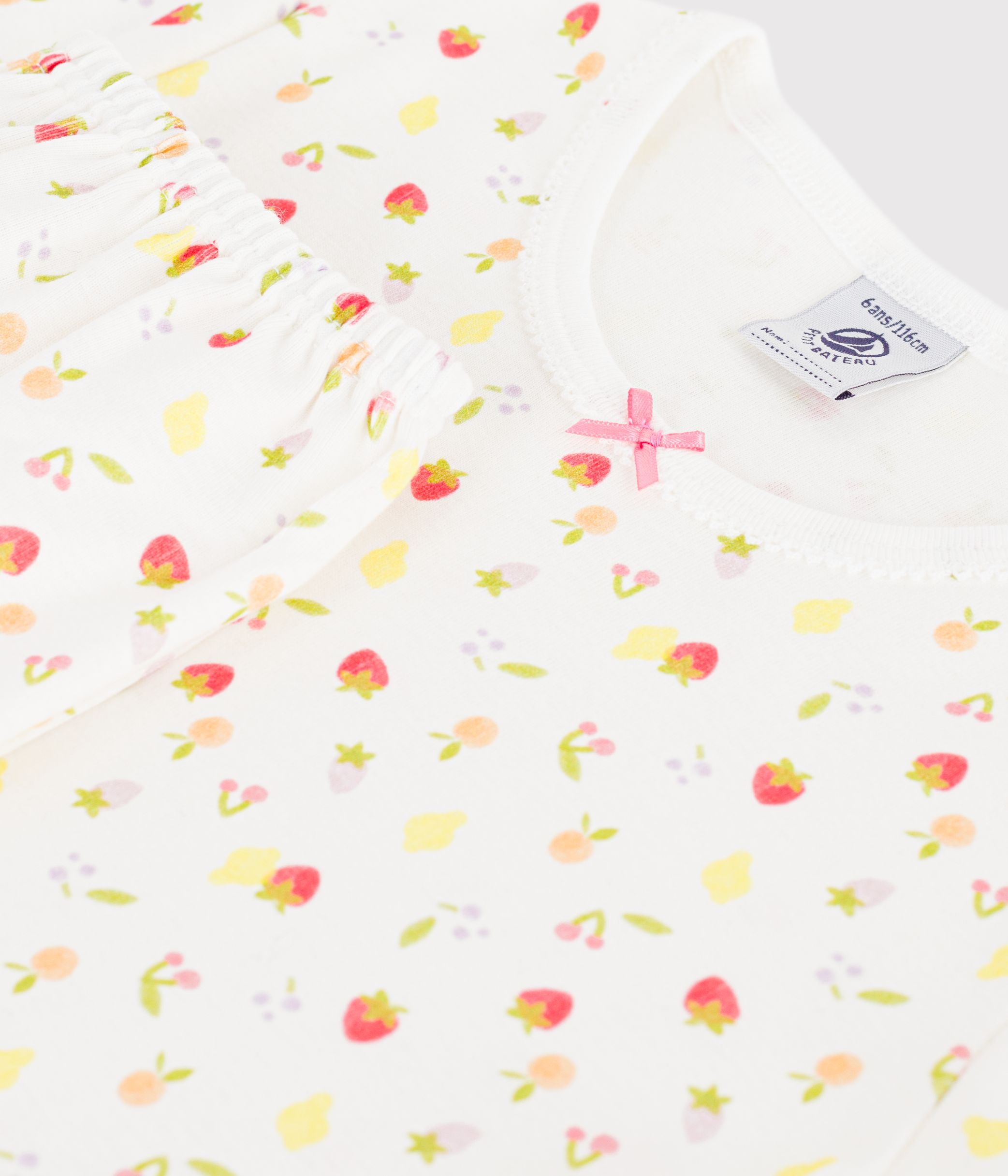 Children's cotton capri pyjamas printed with fruit