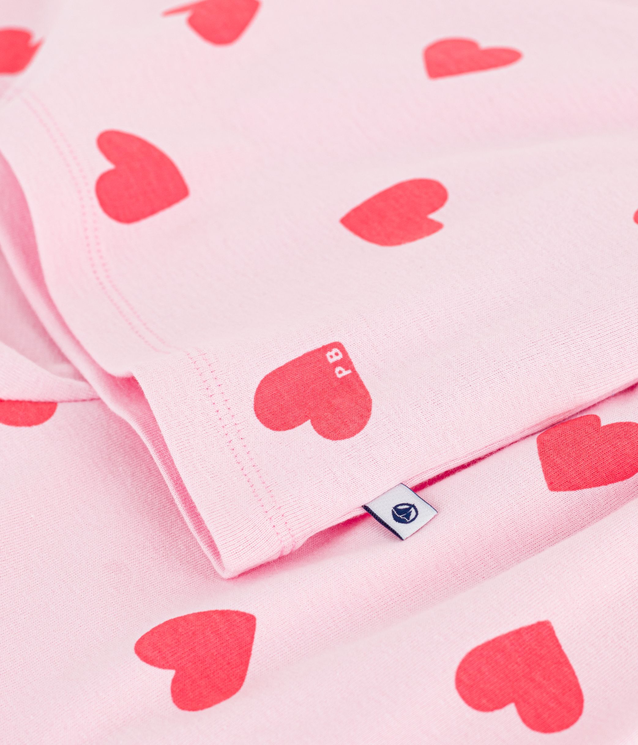 Children's short heart print cotton pyjamas