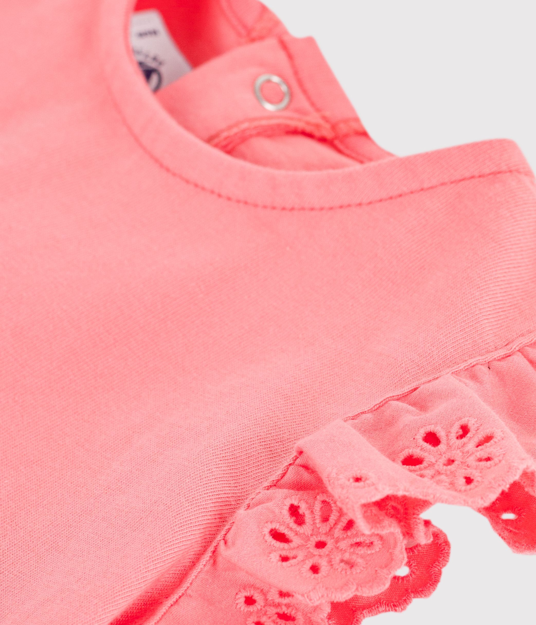 Babies' short-sleeved plain cotton T-shirt
