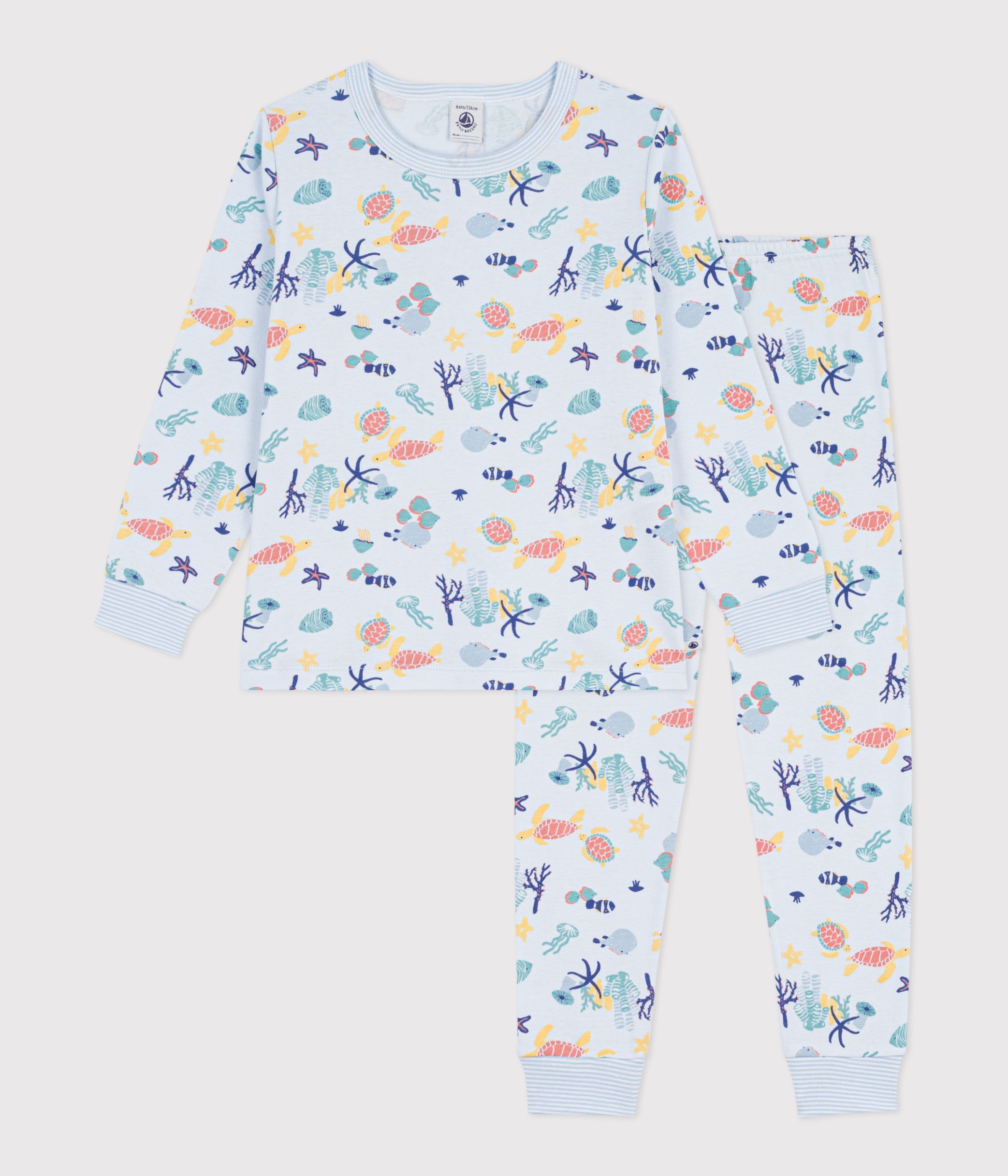 Children's glow-in-the-dark printed cotton pyjamas