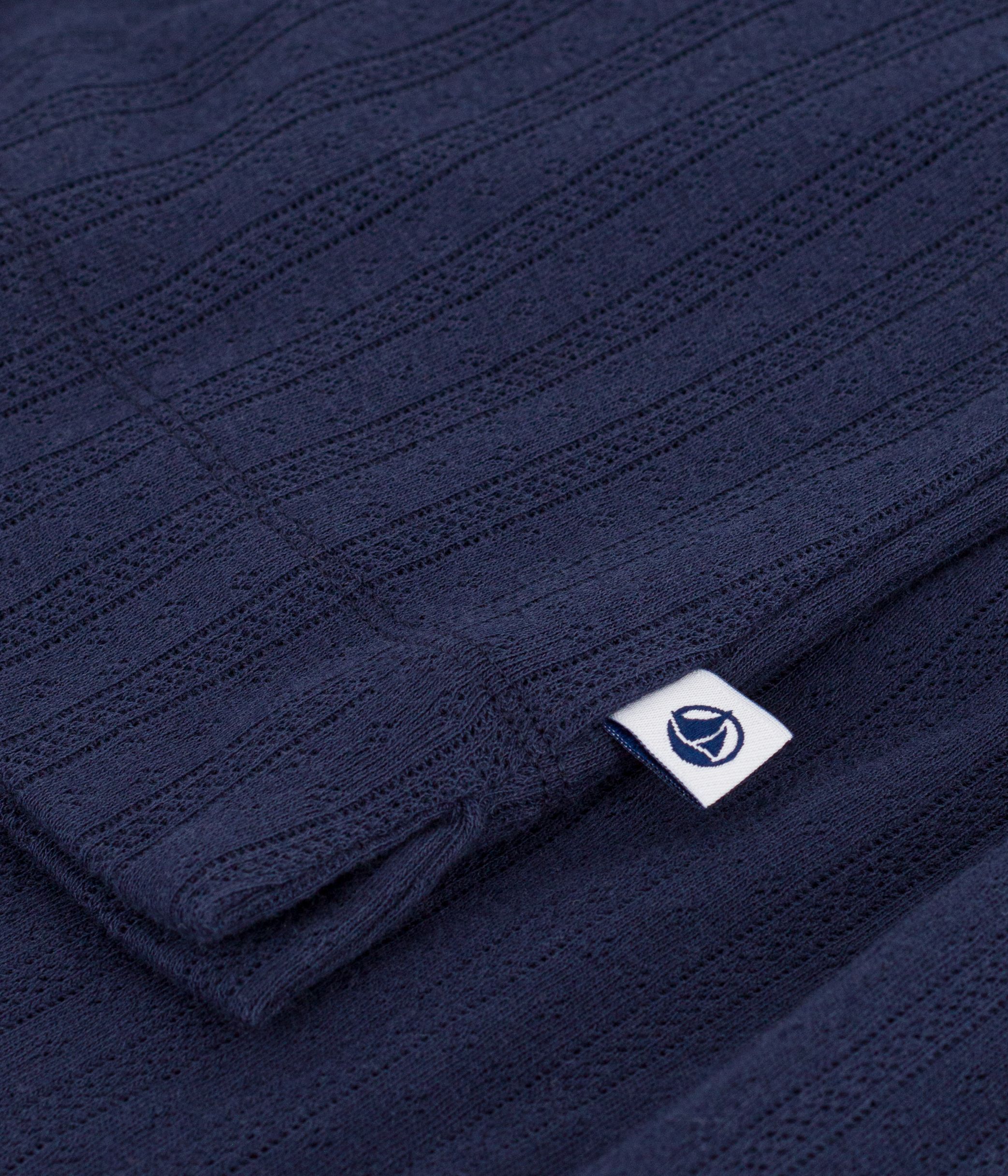 Women's short-sleeved openwork cotton pyjamas