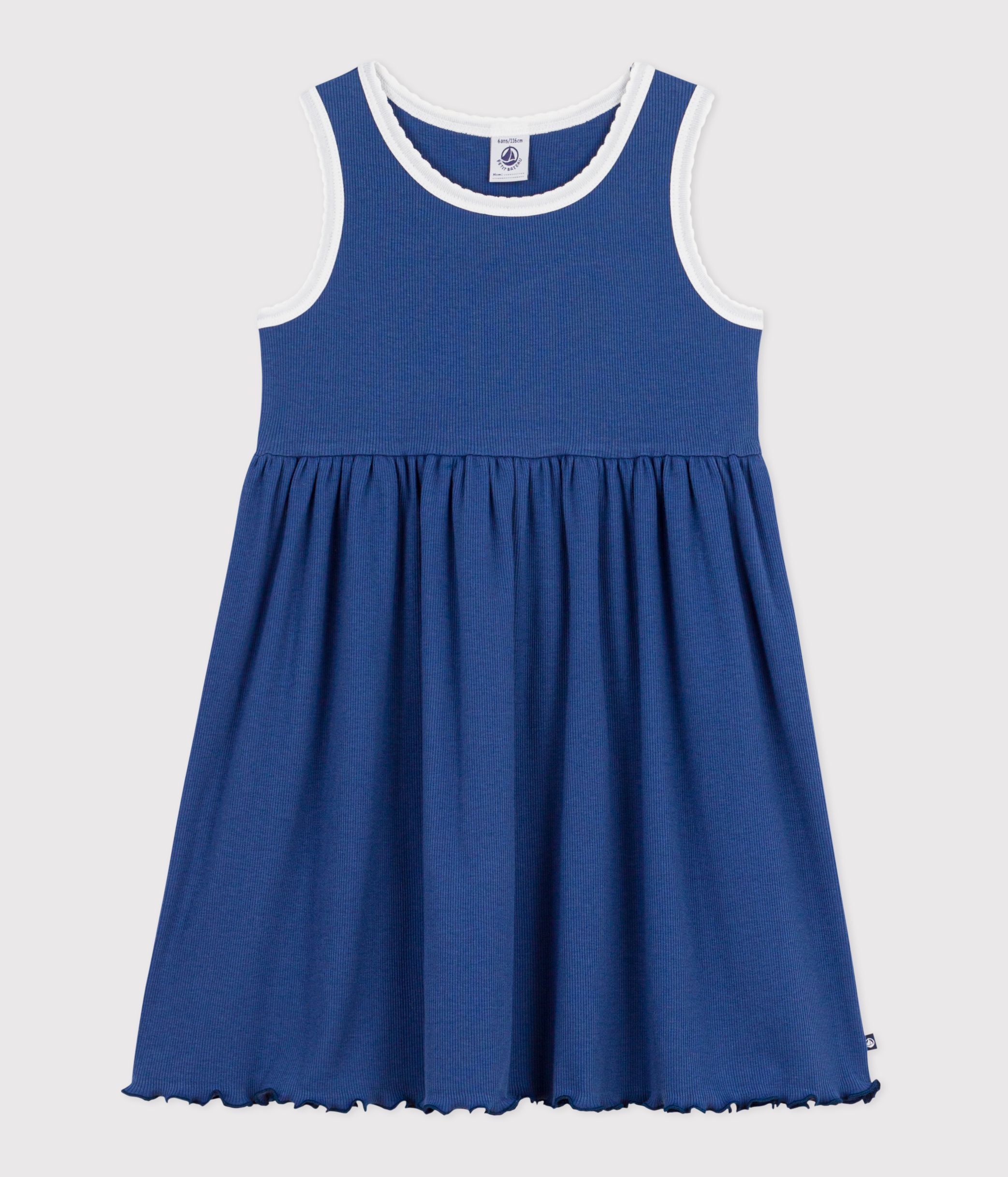 Children's sleeveless plain cotton dress