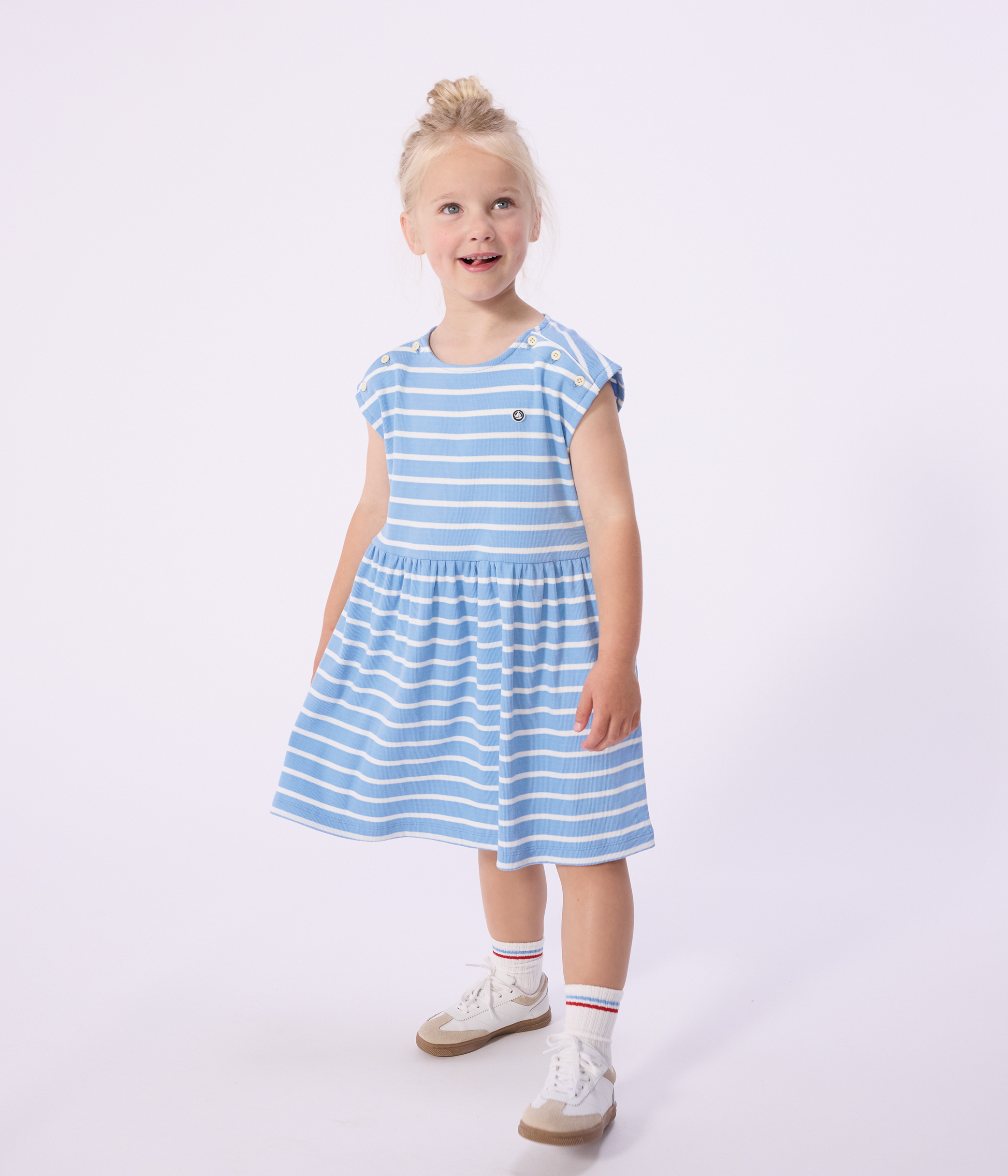 Children's sleeveless stripy cotton dress