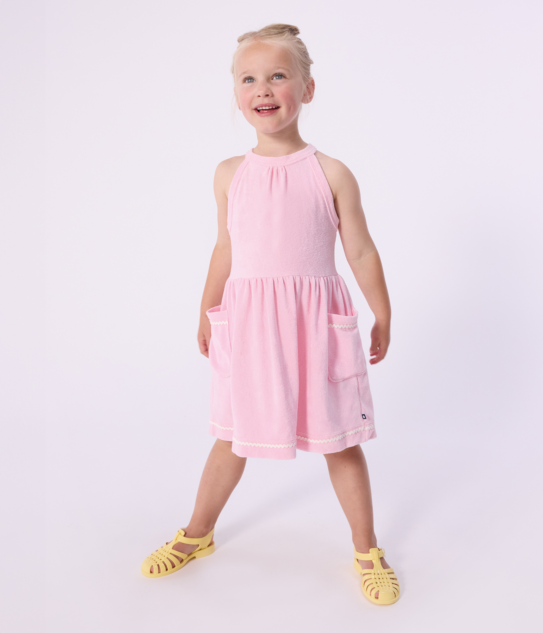 Children's sleeveless plain cotton dress
