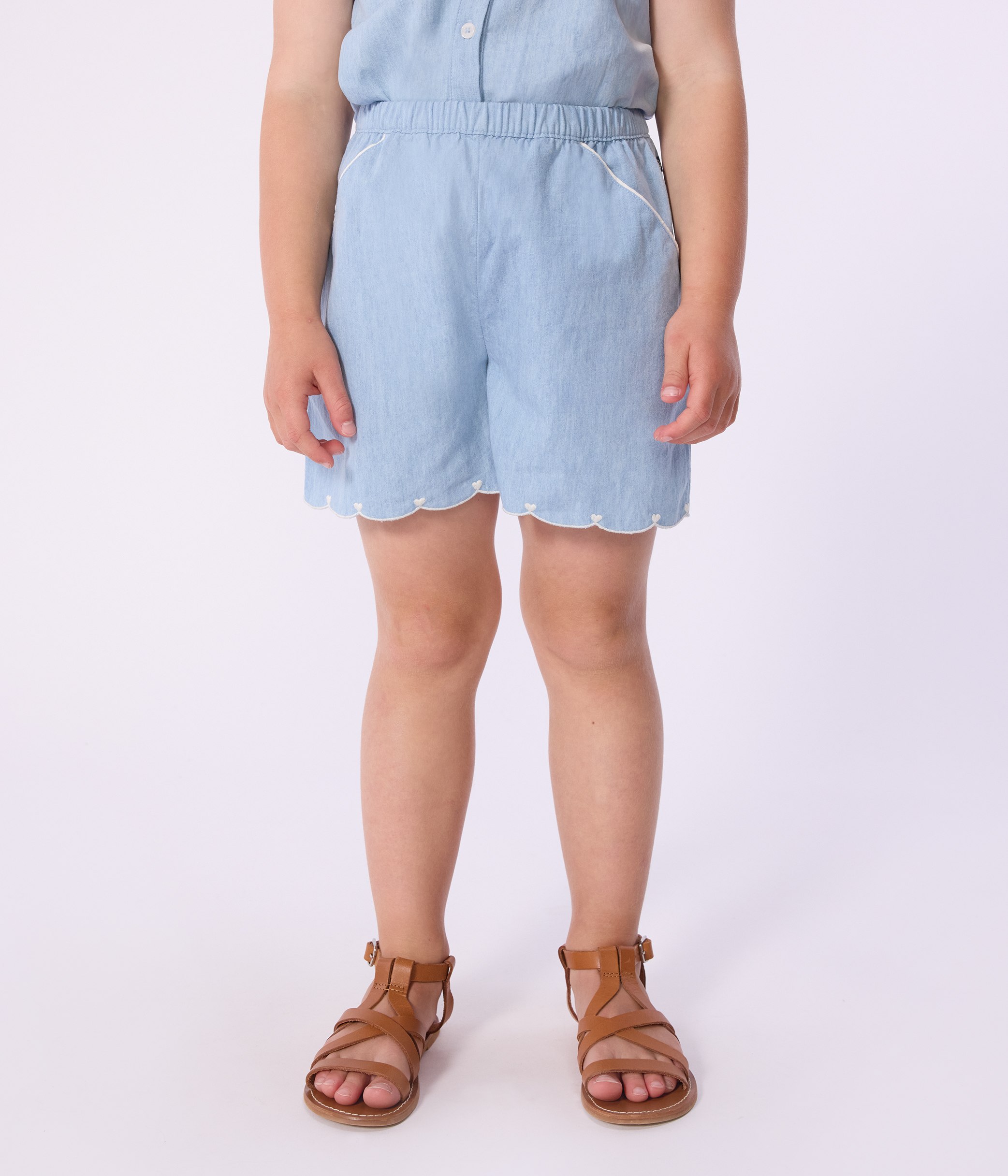 Children's plain cotton shorts