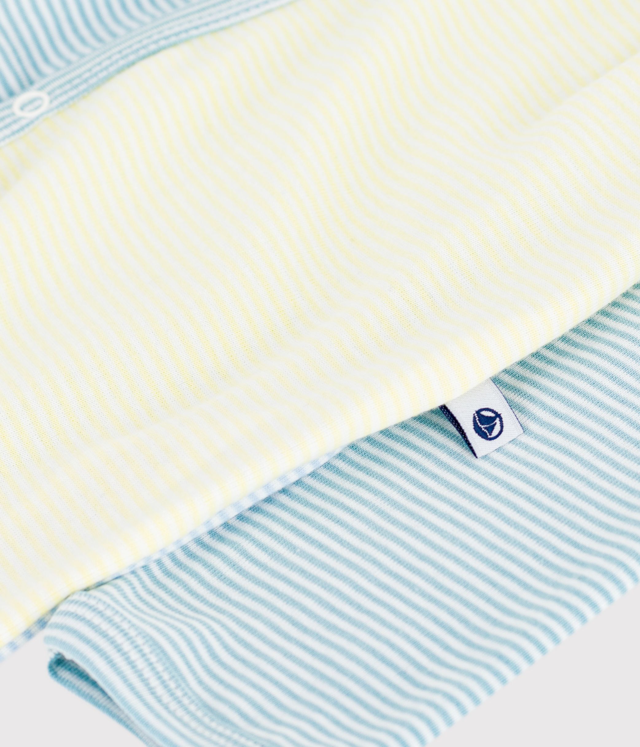 Babies' stripy printed cotton pyjama suit