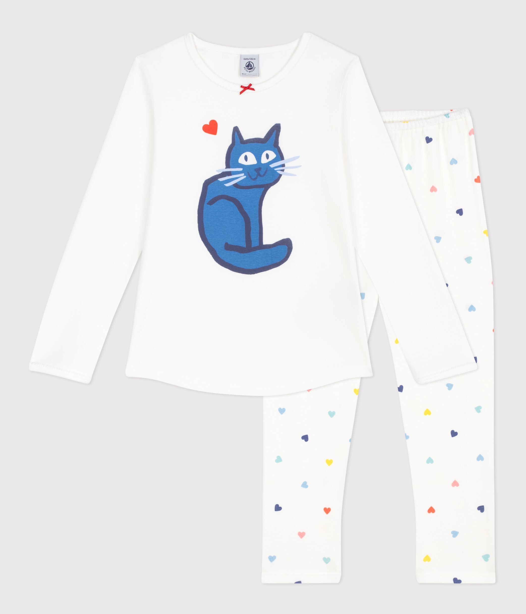 Children's cat design cotton pyjamas.