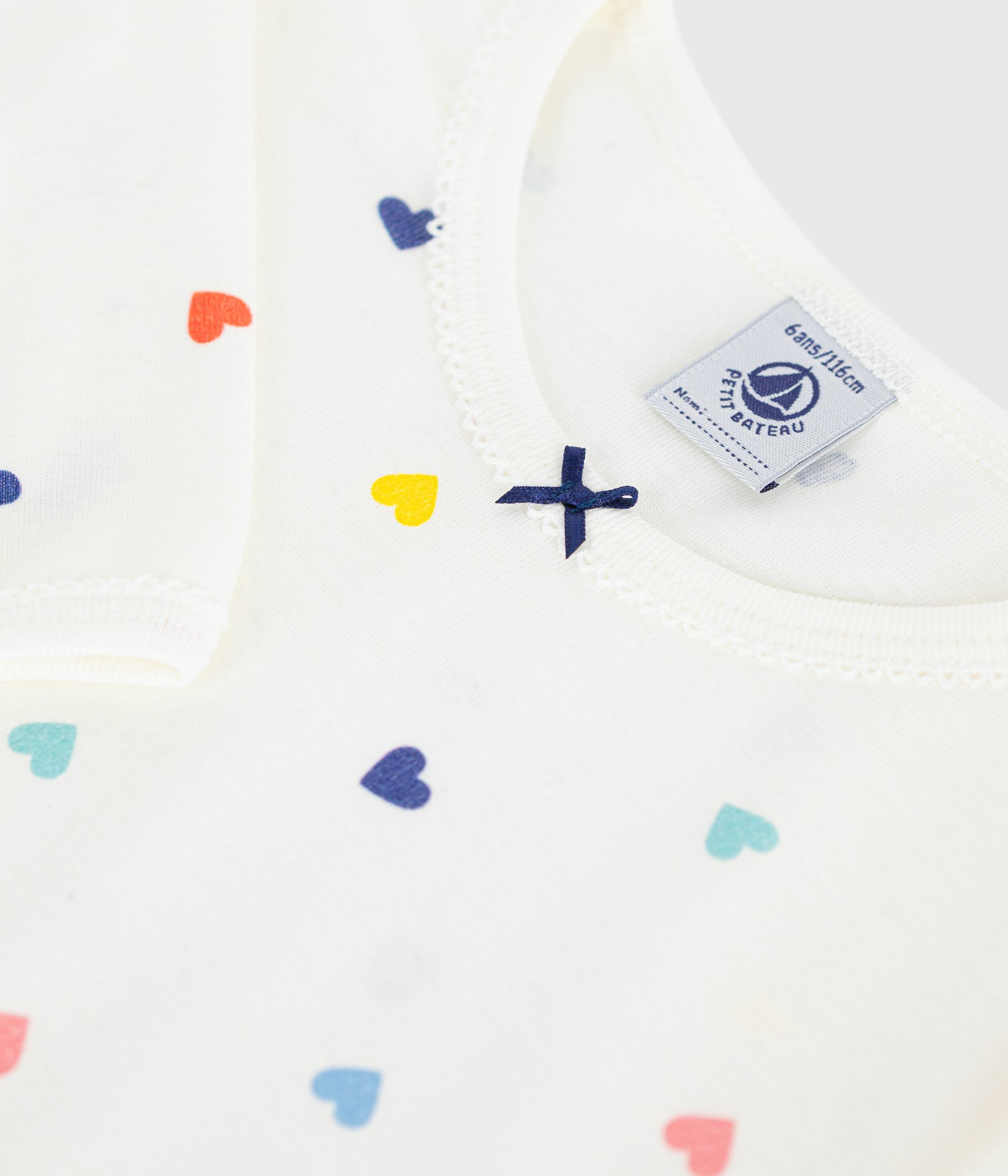 Children's long-sleeved heart-print cotton nightdress