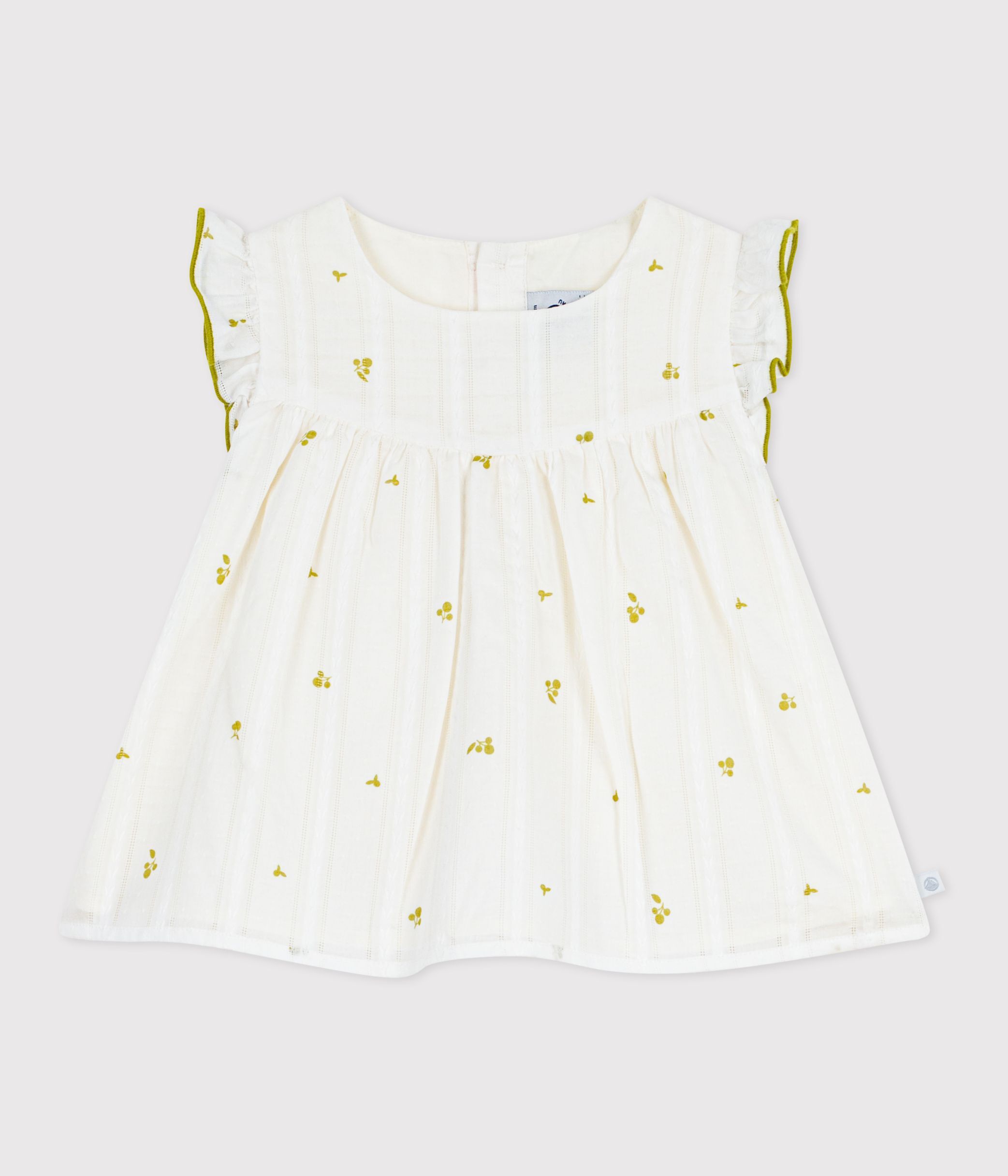 Babies' sleeveless cotton blouse with a floral print