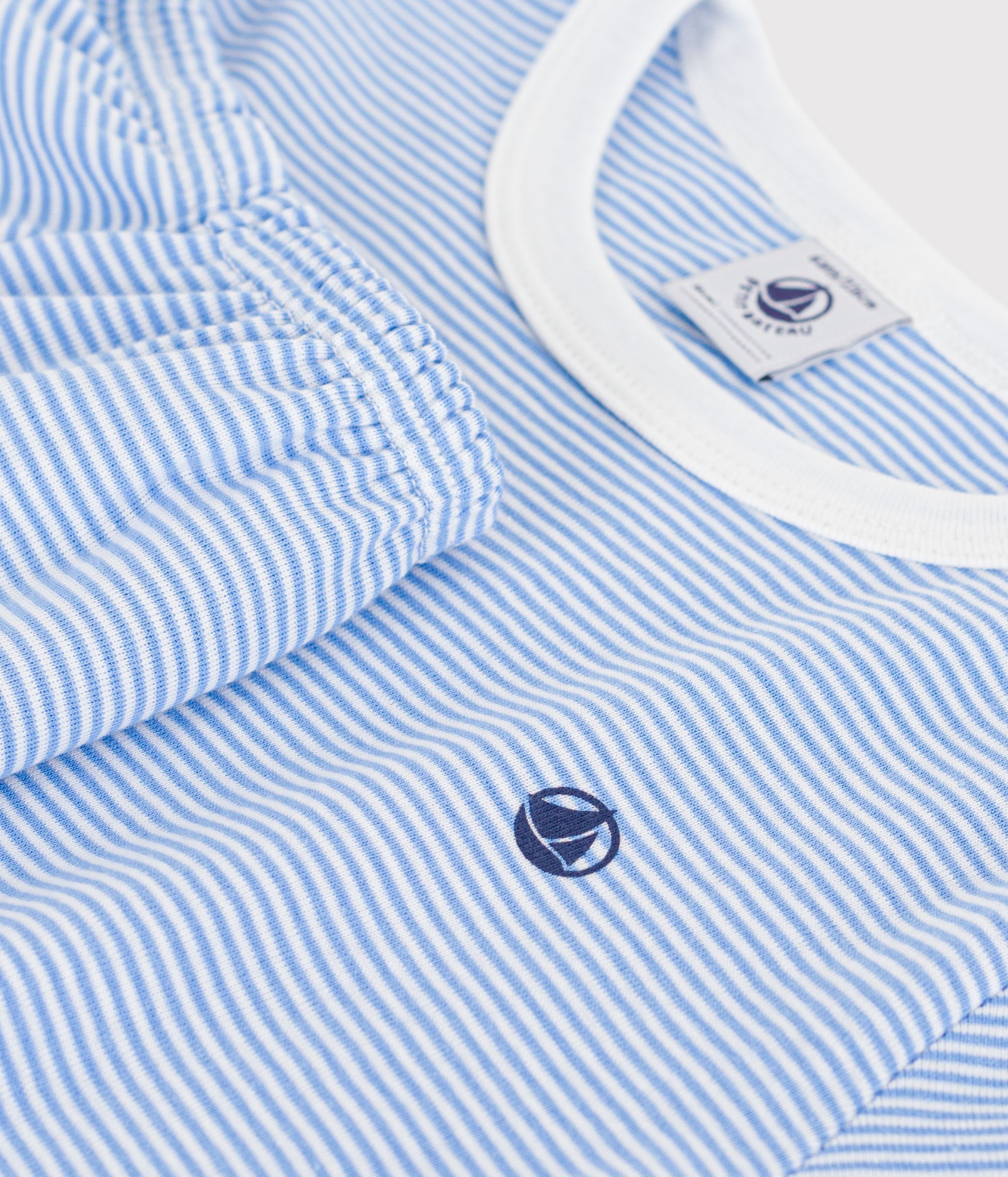 Children's short stripy cotton pyjamas