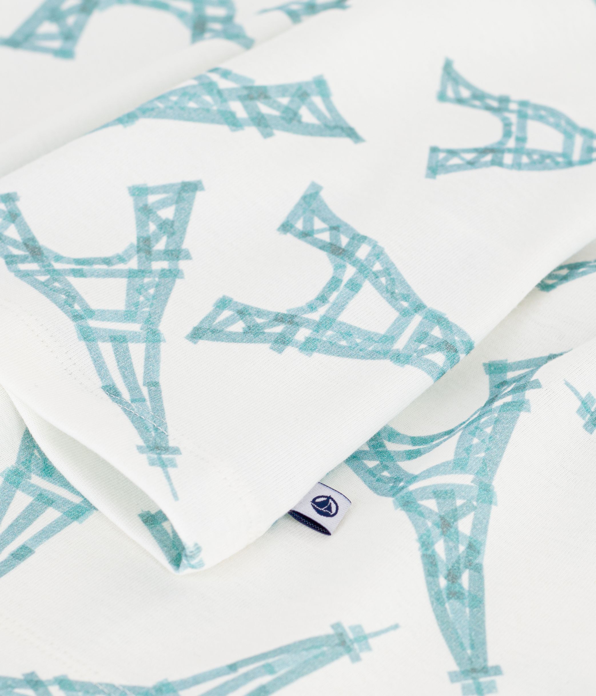 Children's short Eiffel Tower print cotton pyjamas