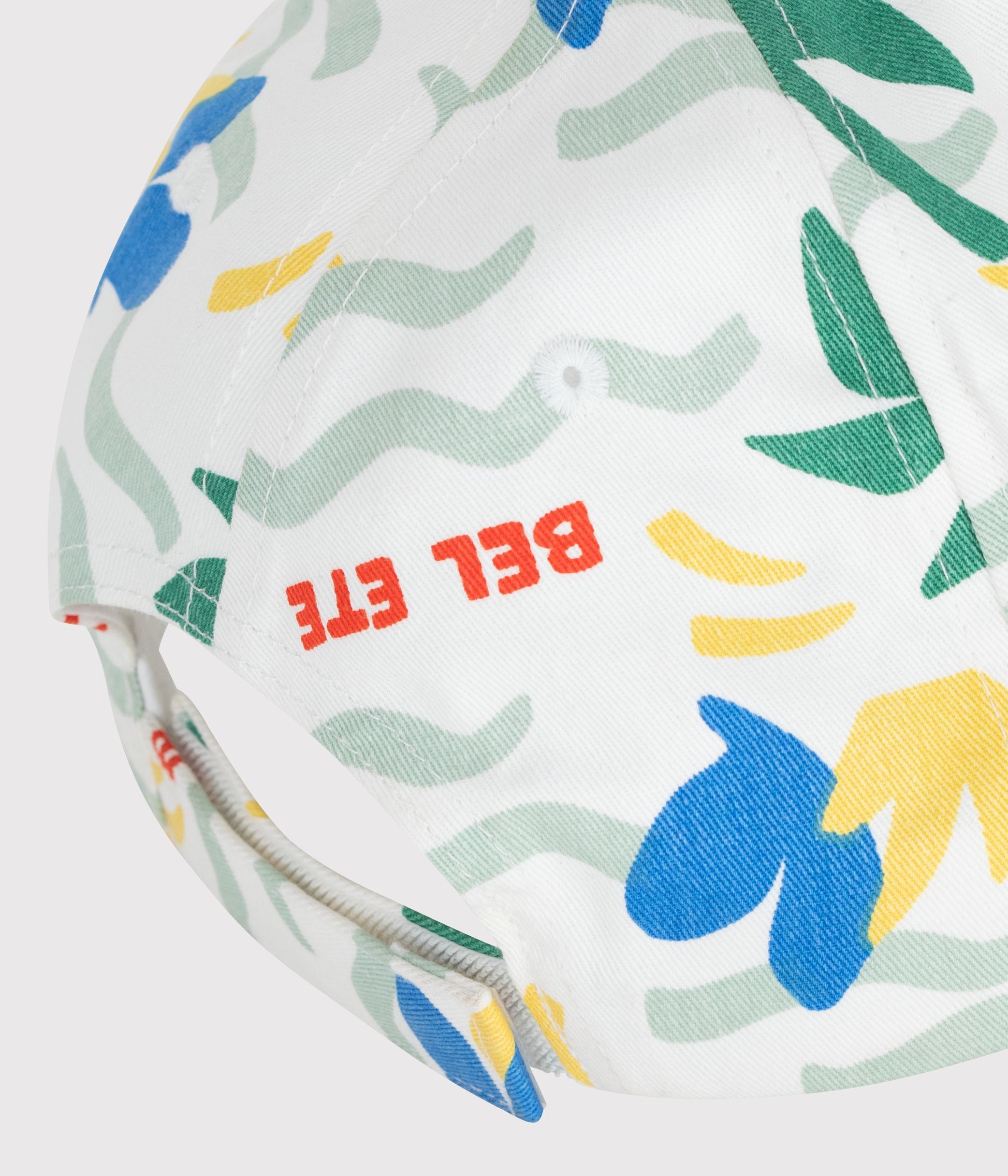 Children's cotton cap with a palm tree print
