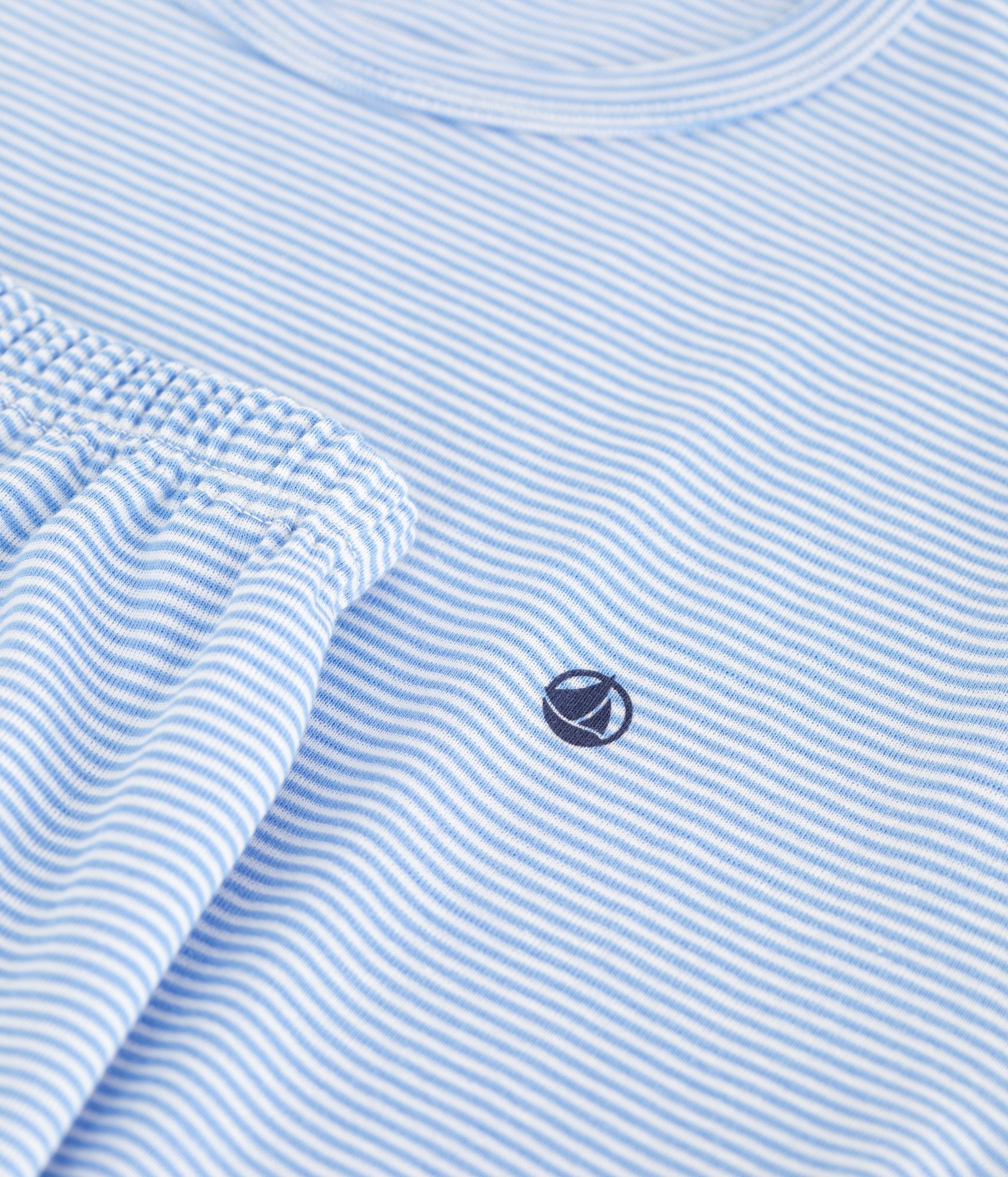 Children's short stripy cotton pyjamas