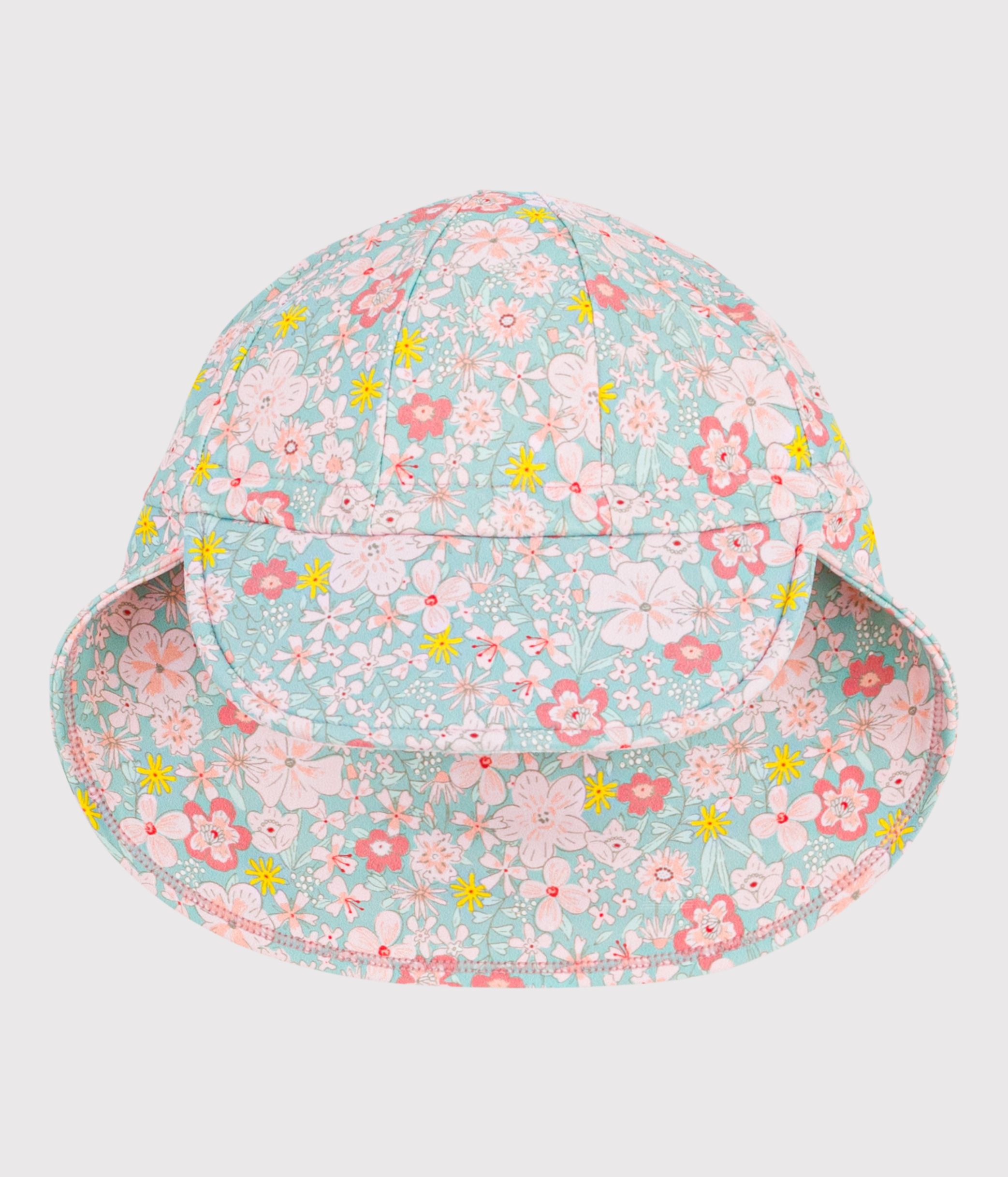 Babies' UV protection cap with a floral print