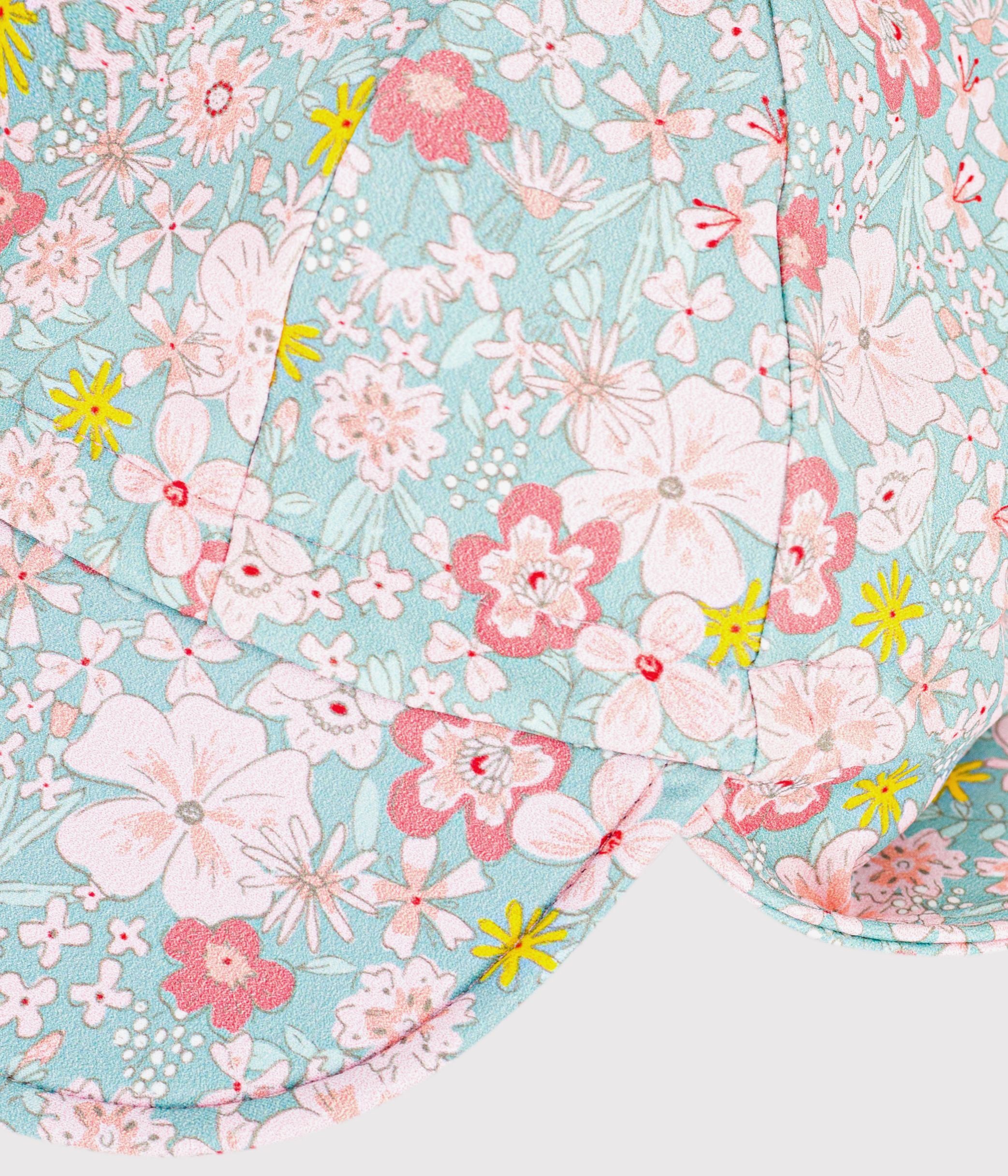 Babies' UV protection cap with a floral print