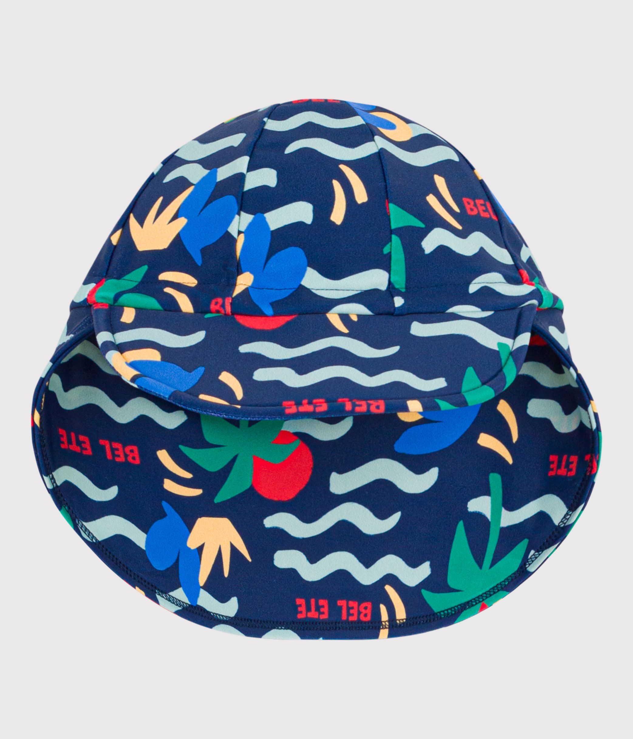 Babies' UV protection wave print cap