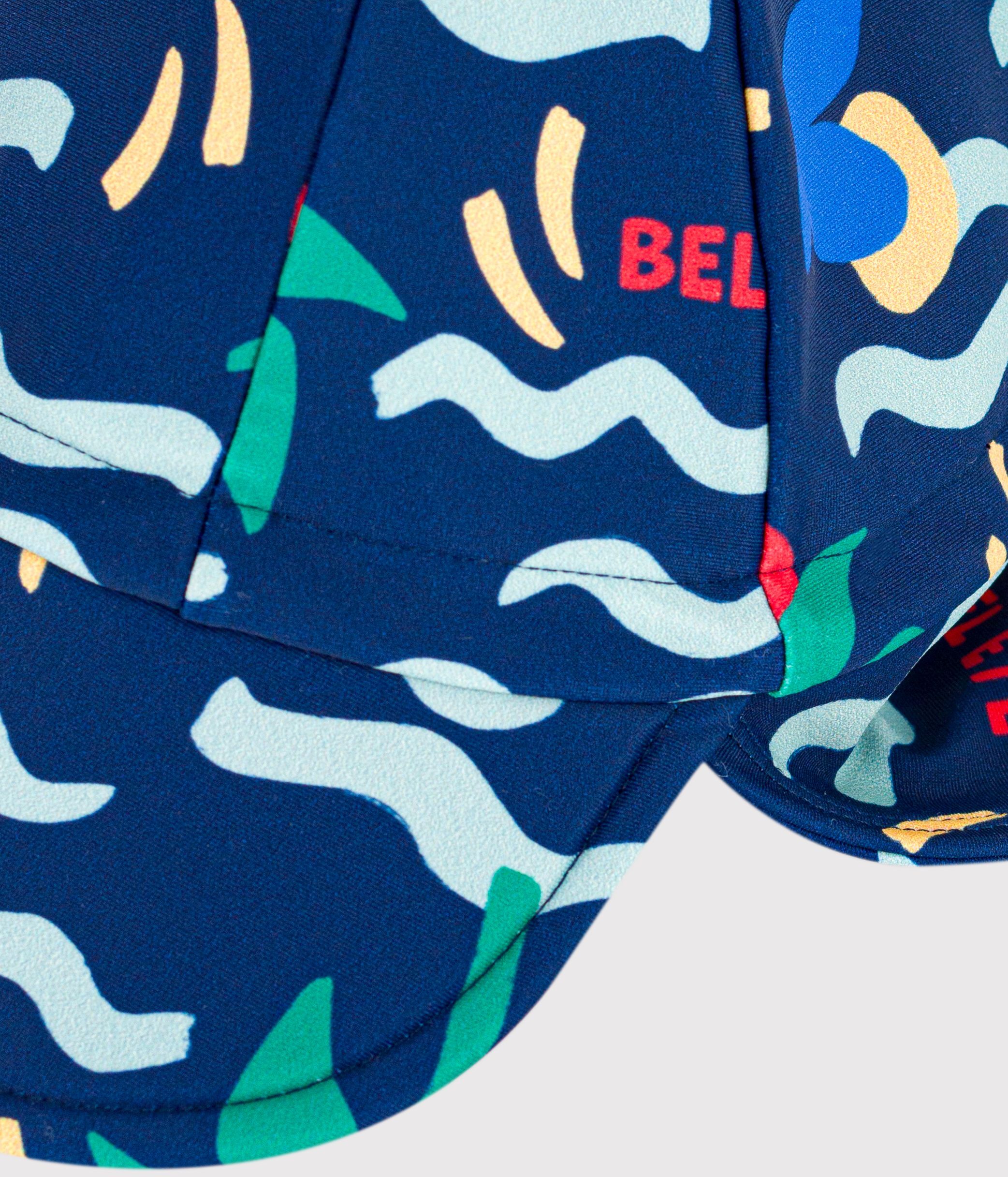 Babies' UV protection wave print cap