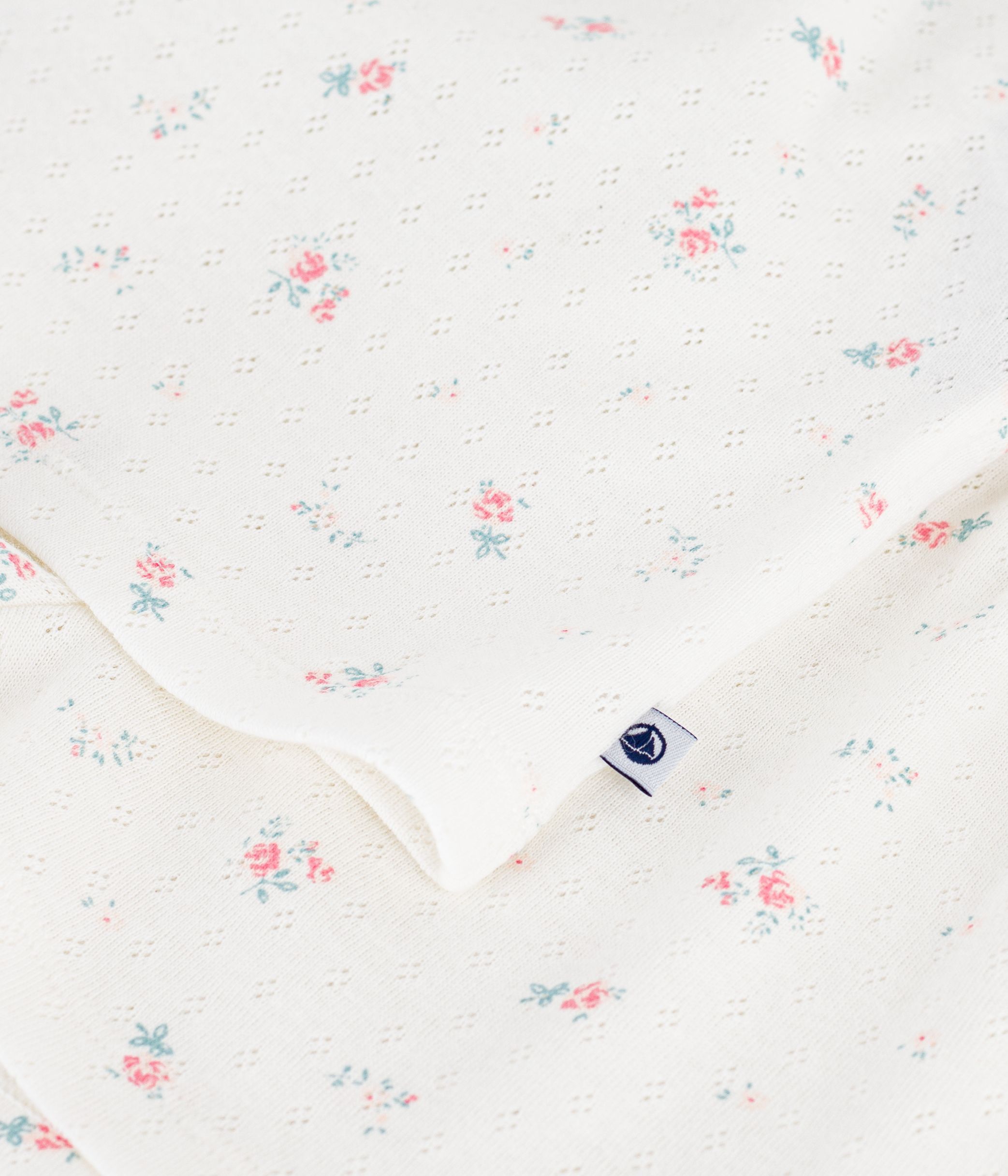 Children's short floral-print openwork cotton pyjamas