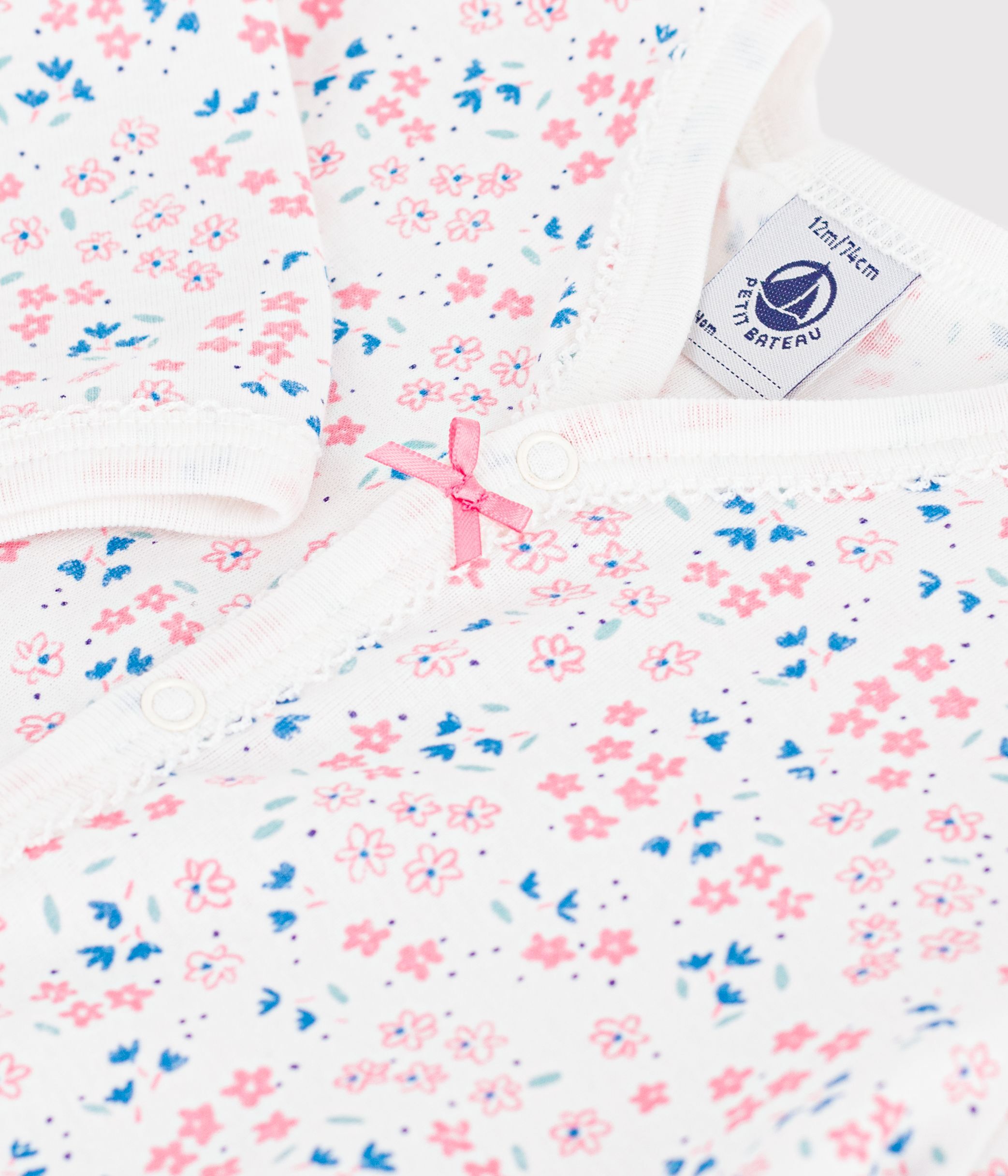 Babies' footless floral-print cotton pyjama suit