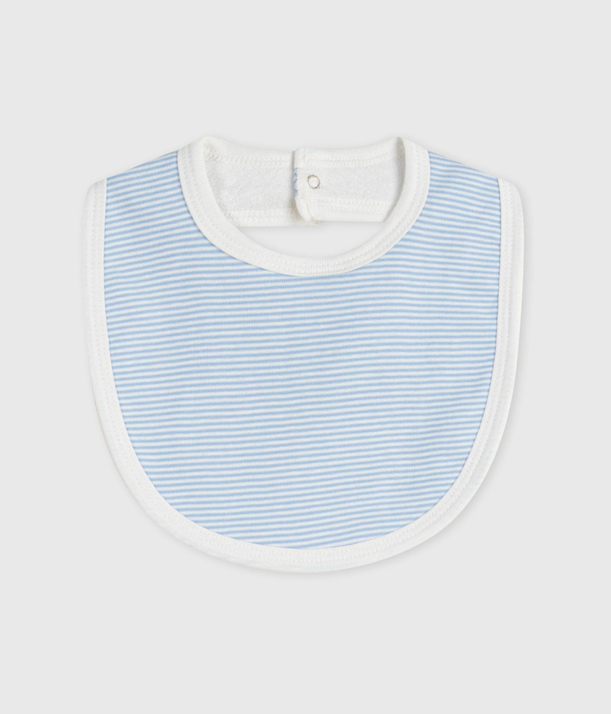 Newborn babies' stripy cotton bib