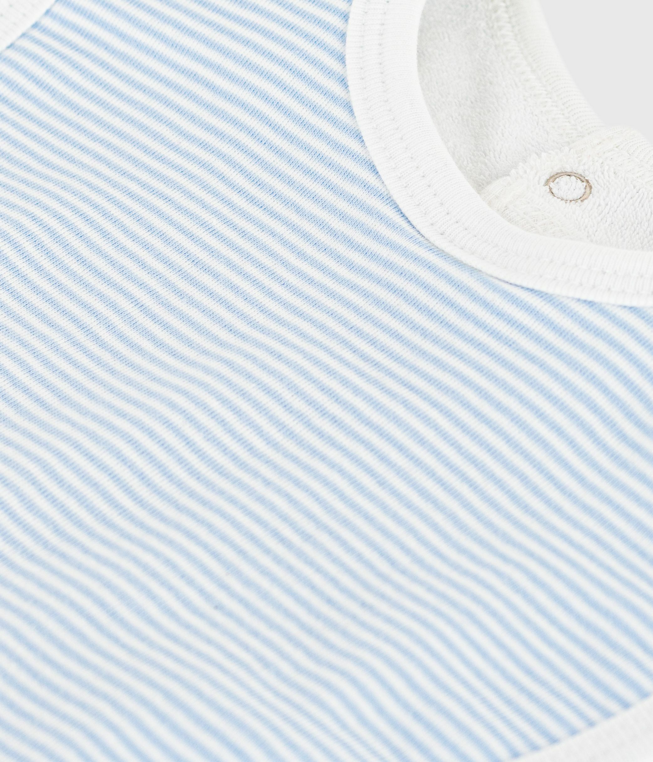 Newborn babies' stripy cotton bib