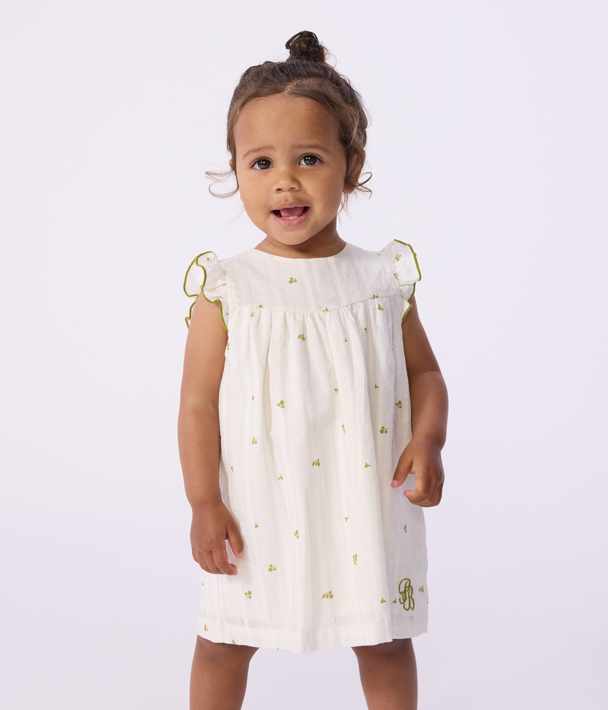 Babies' sleeveless floral print cotton dress