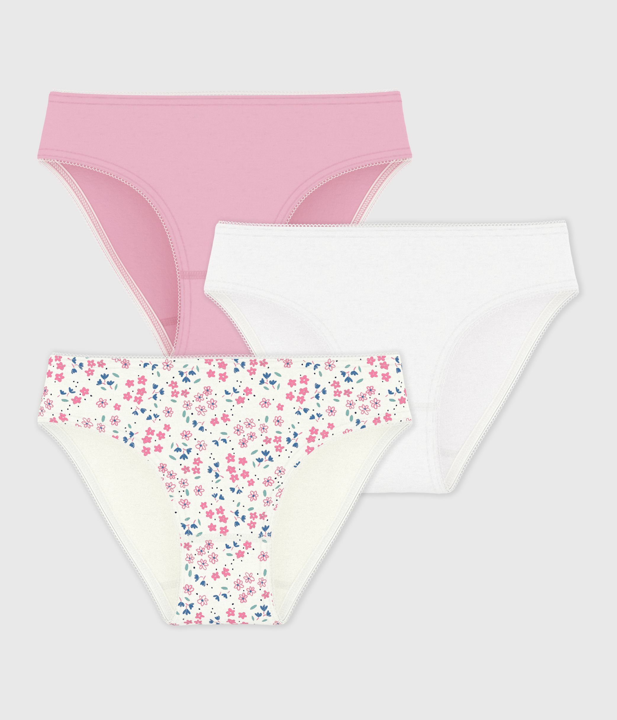 Pack of children's flower-print cotton pants