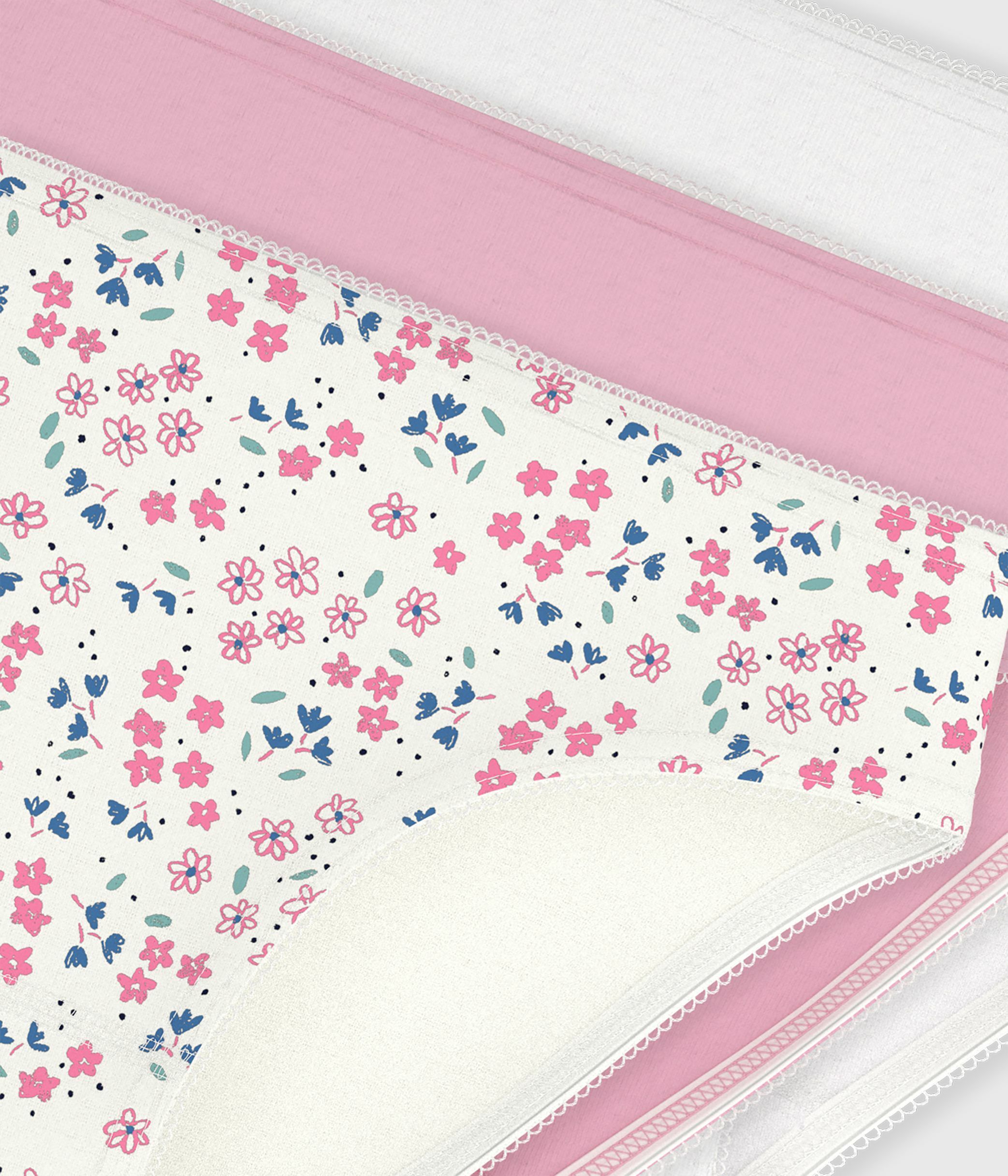 Pack of children's flower-print cotton pants