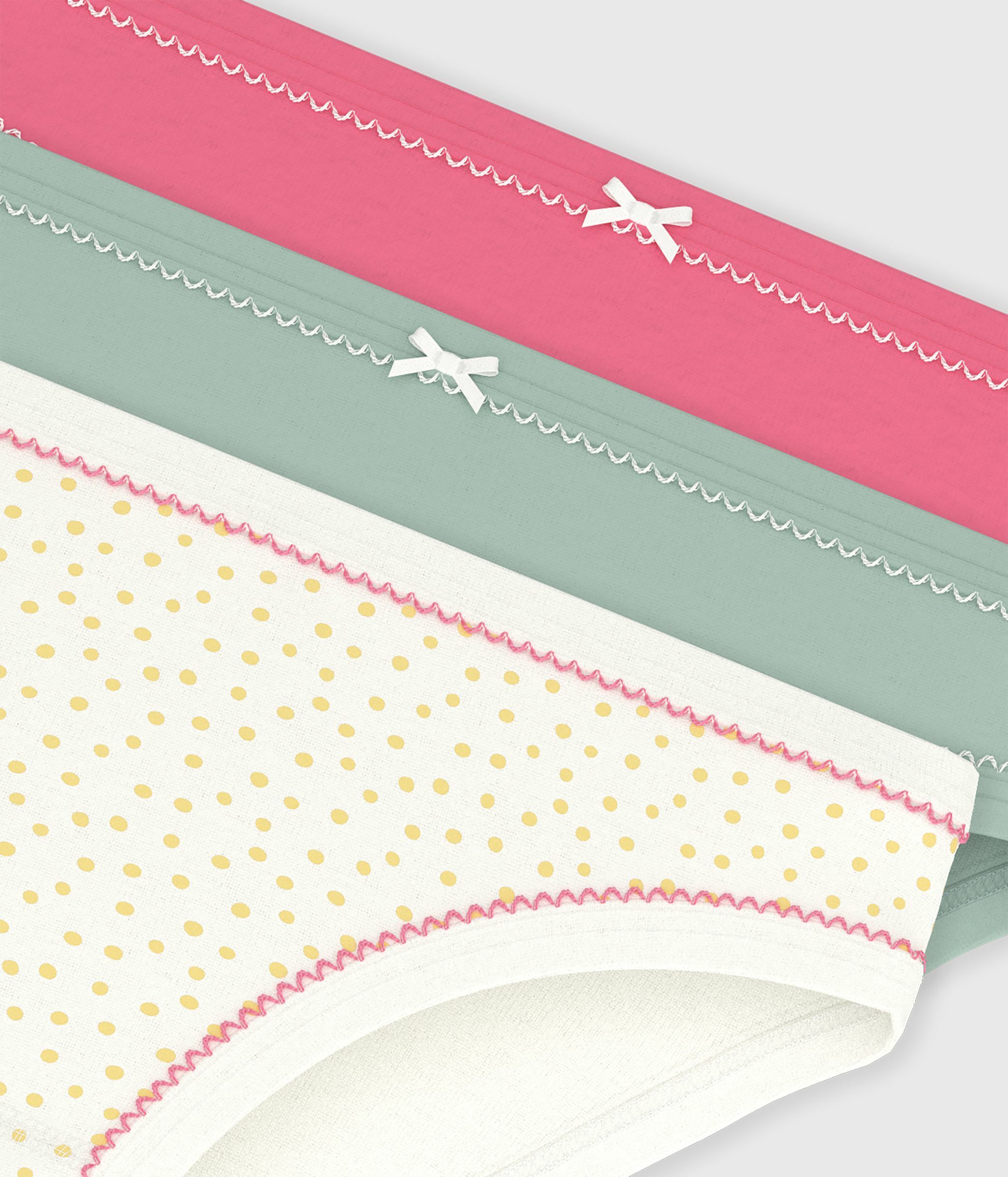 Pack of children's spotty printed cotton pants