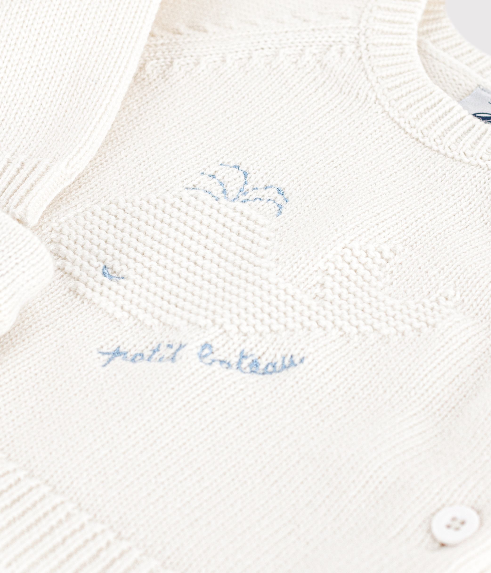 Babies' knitted wool and cotton outfit with a whale design