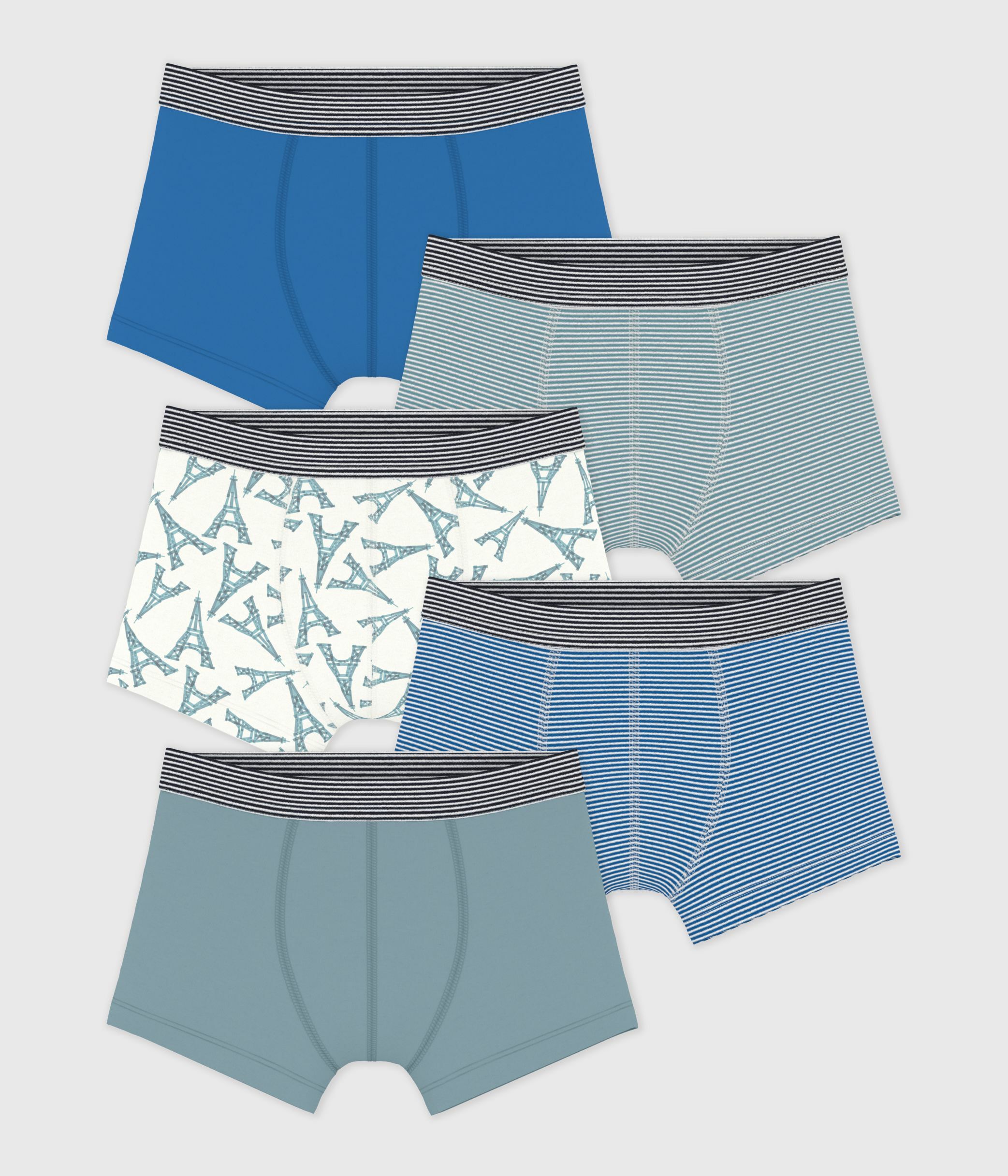 Pack of children's Eiffel Tower print cotton boxers