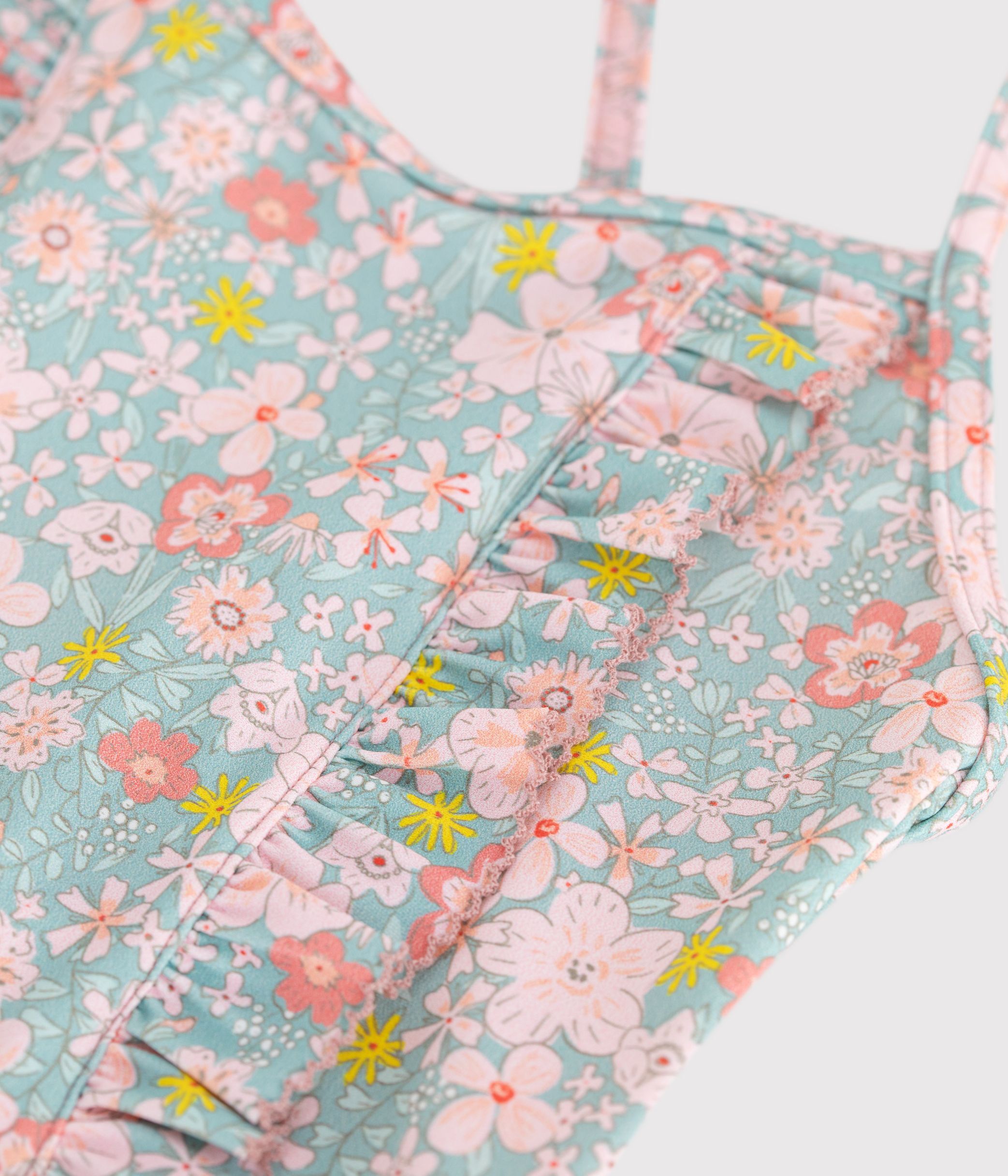 Children's one-piece floral swimsuit