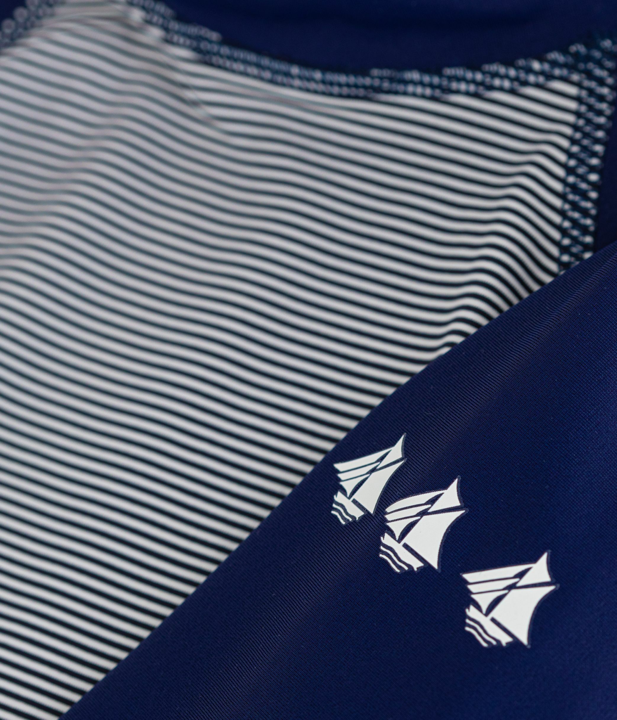 Children's UV-protective long-sleeved stripy swim T-shirt