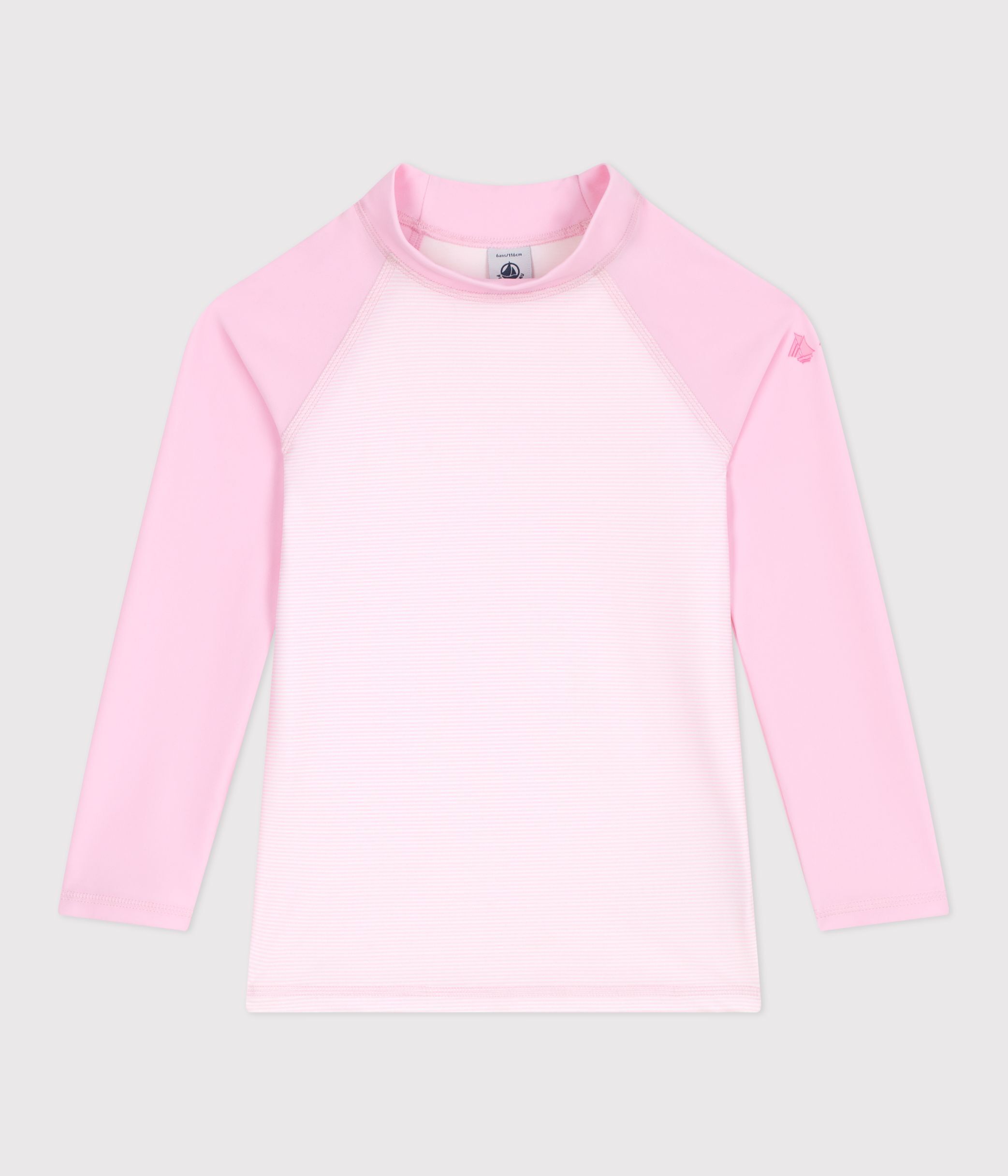 Children's UV-protective long-sleeved stripy swim T-shirt