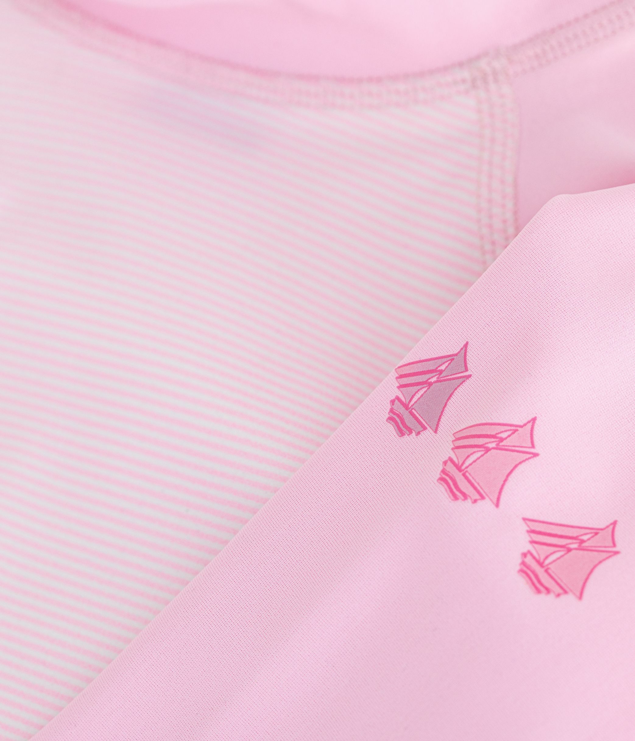 Children's UV-protective long-sleeved stripy swim T-shirt