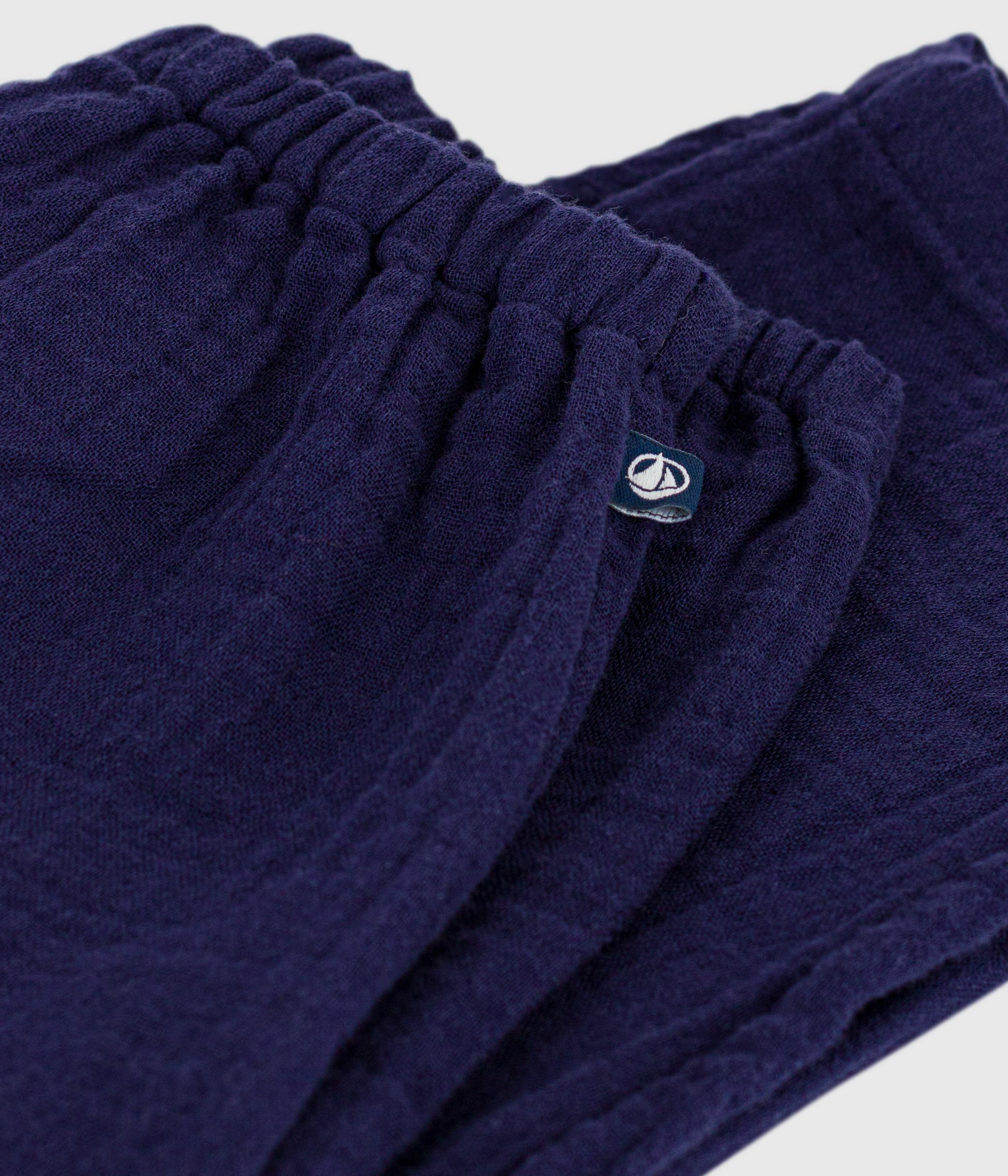 Babies' plain cotton trousers
