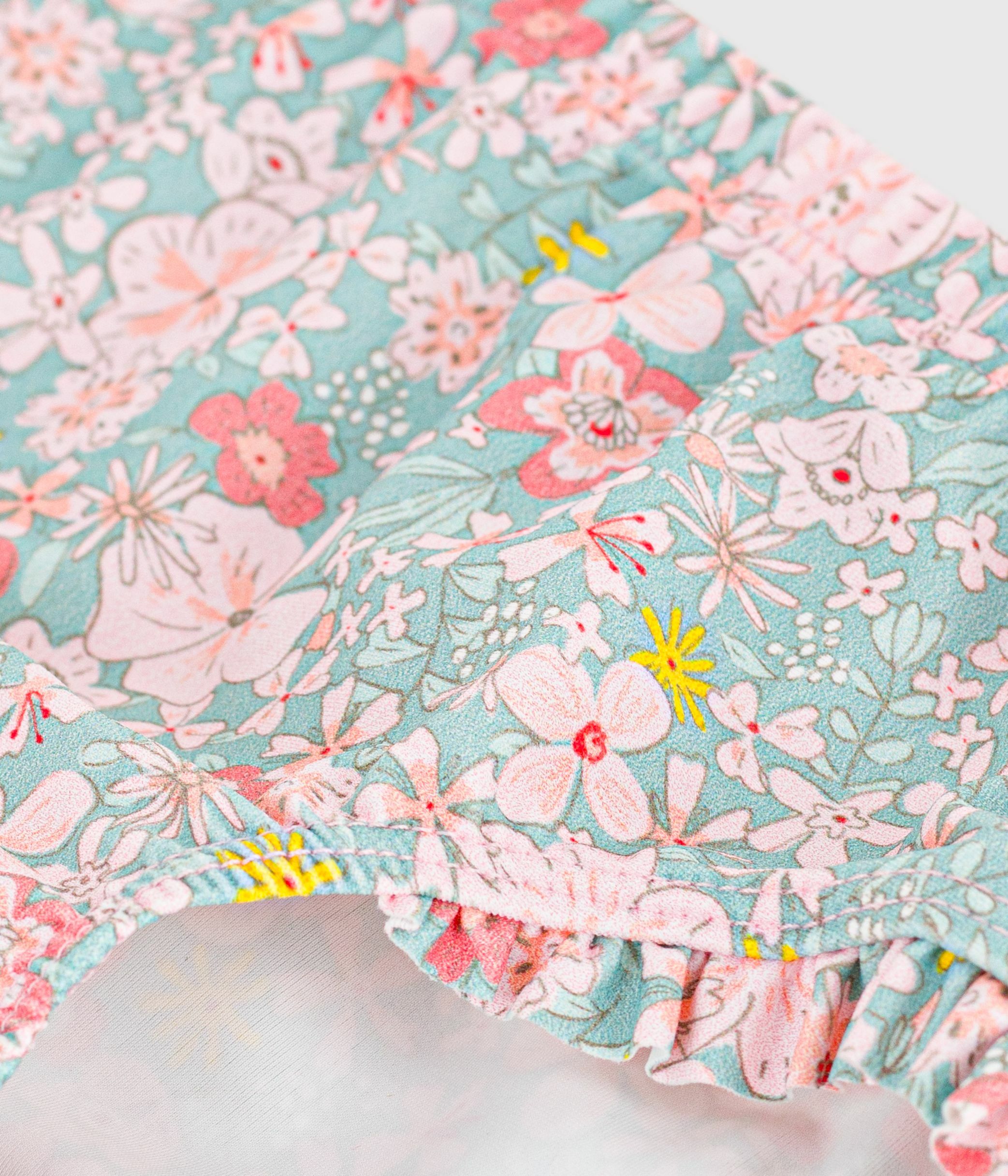 Babies' ruffled floral print swim pants