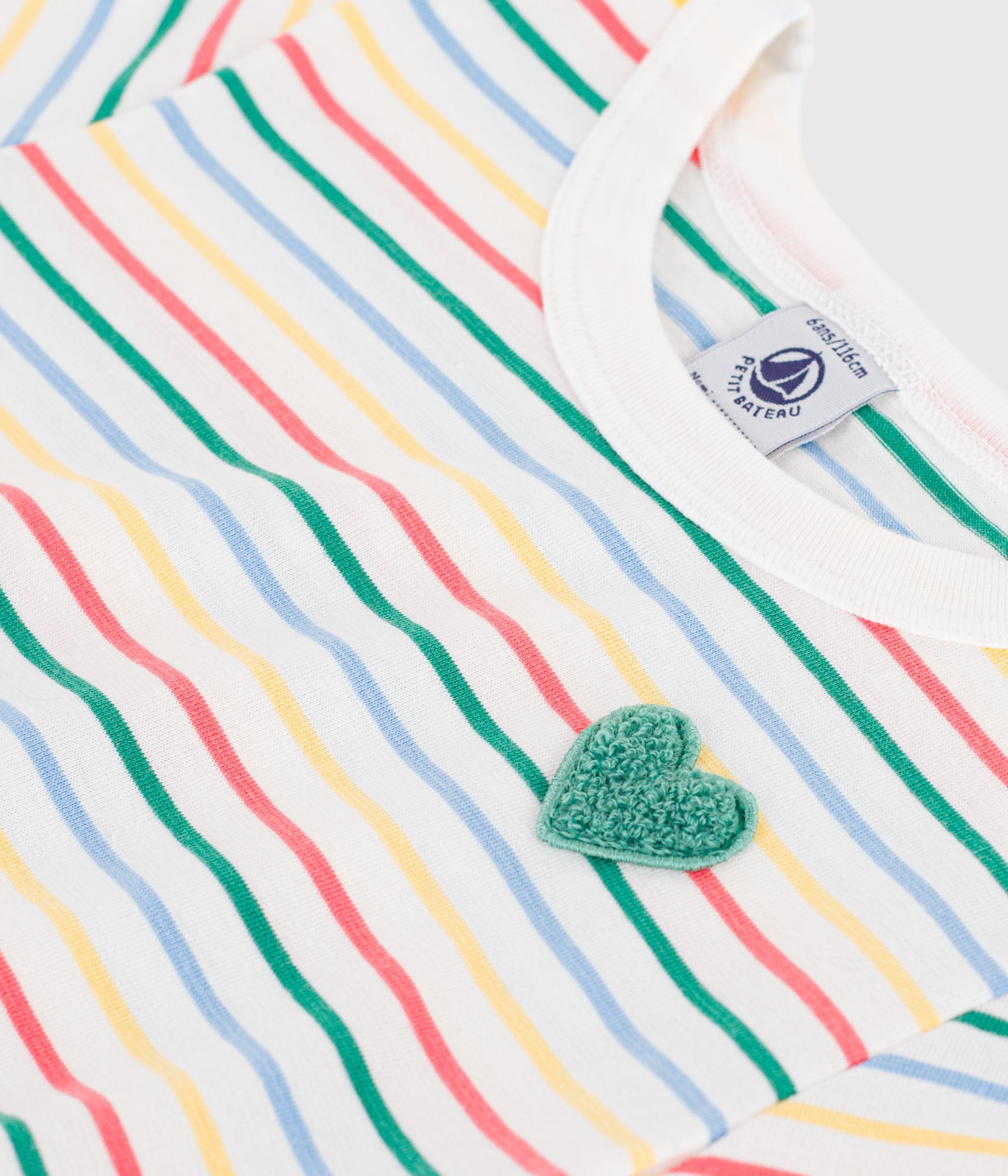 Children's short-sleeved stripy dress in cotton,